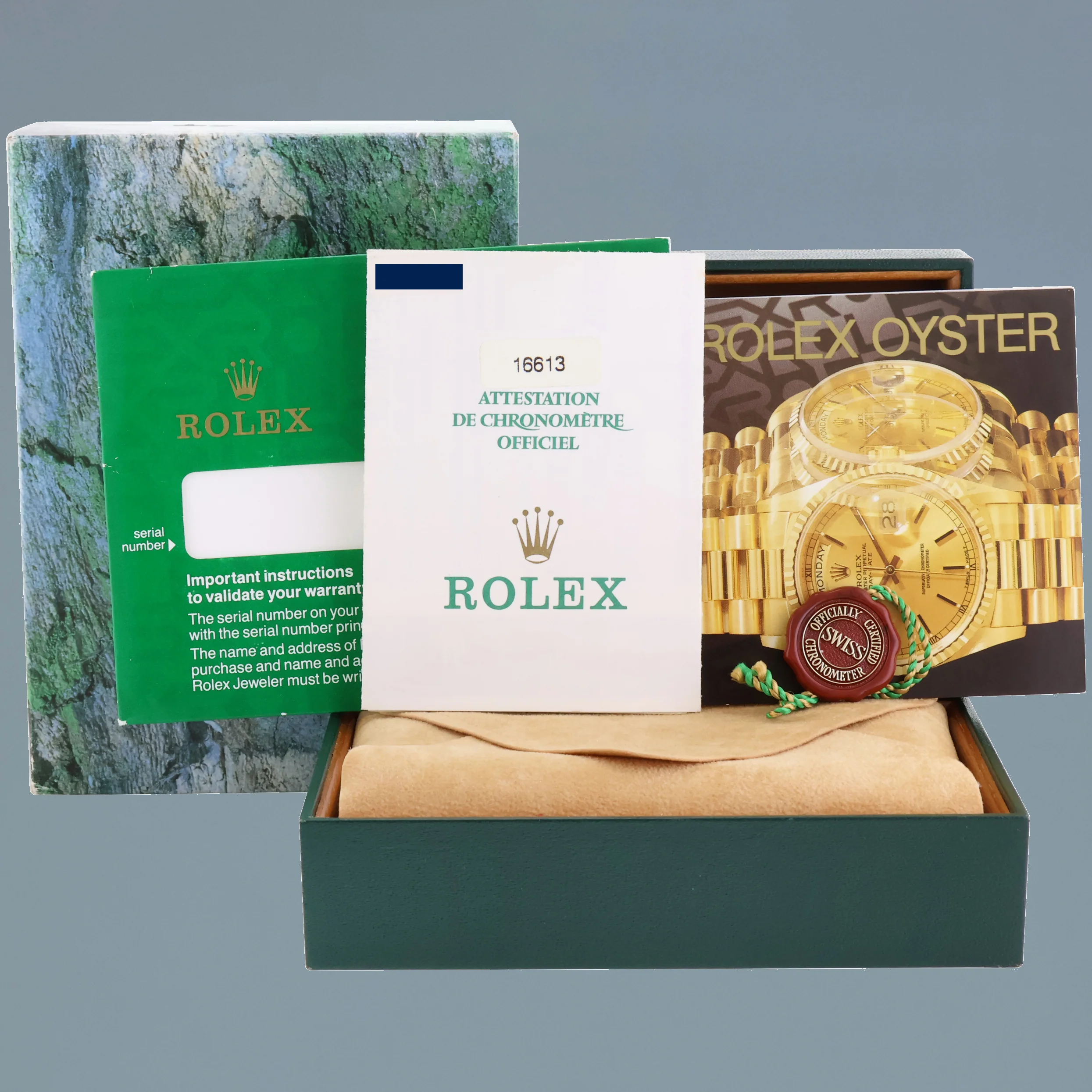 2000 PAPERS MINT GOLD BUCKLE Rolex Submariner 16613 Gold Two Tone Black Watch - Image 7