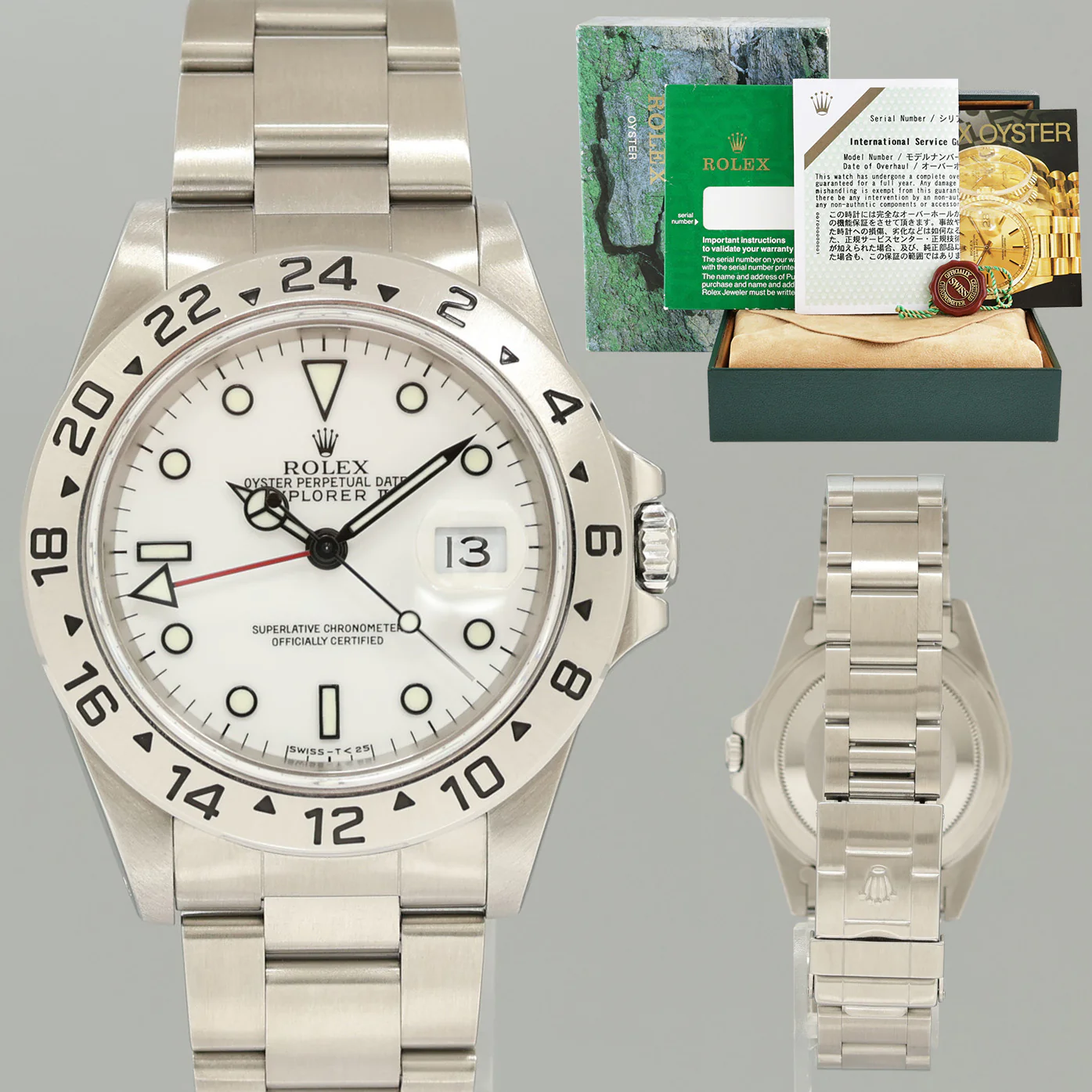 1998 PAPERS MINT Rolex Explorer II White 16570 40mm Polar GMT Watch Box