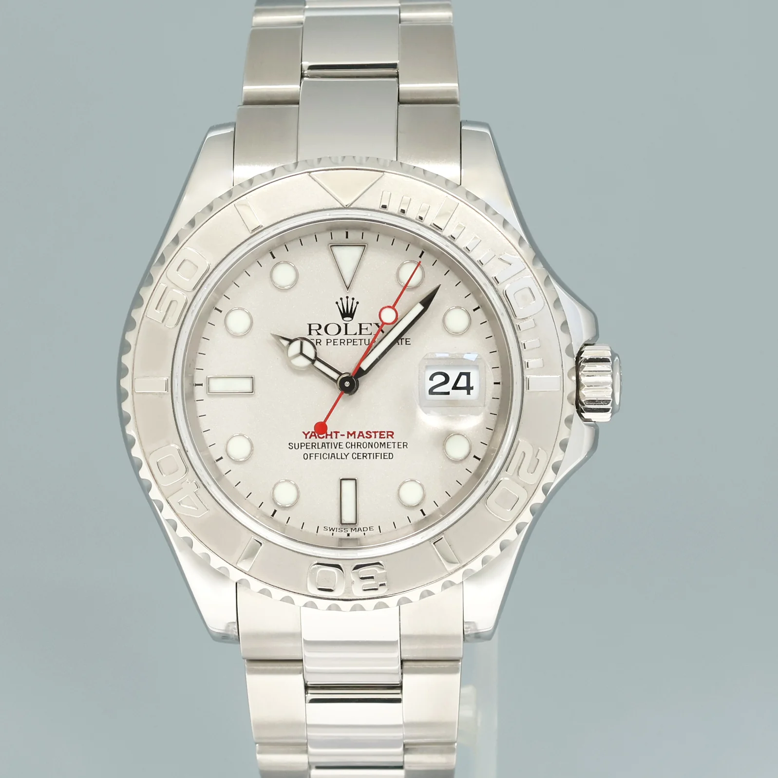 MINT Rolex Yacht-Master 16622 Steel Platinum Bezel Oyster 40mm Watch Box - Image 2