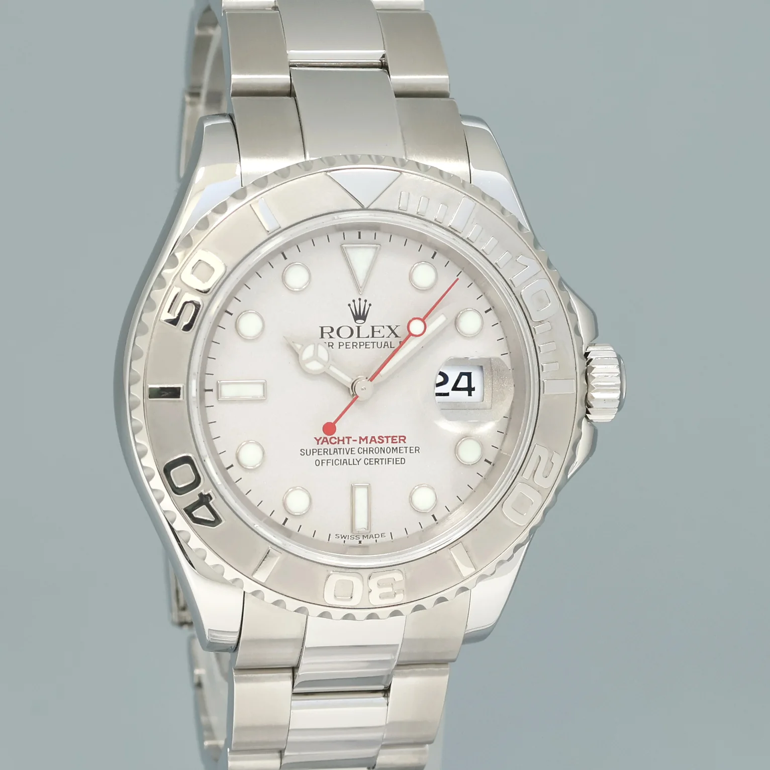 MINT Rolex Yacht-Master 16622 Steel Platinum Bezel Oyster 40mm Watch Box - Image 3