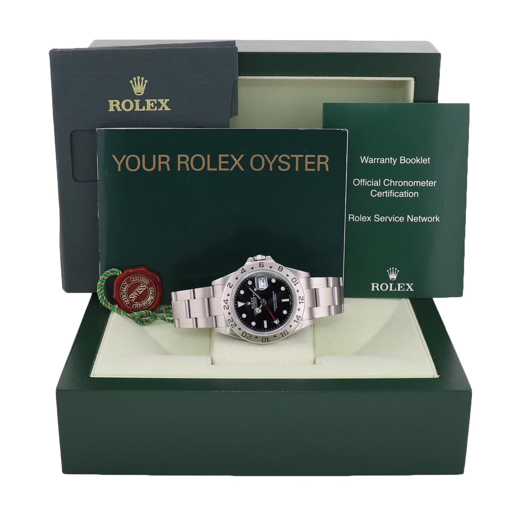 2004 MINT Rolex Explorer II 16570 Stainless Steel Black Date GMT 40mm Watch Box - Image 8