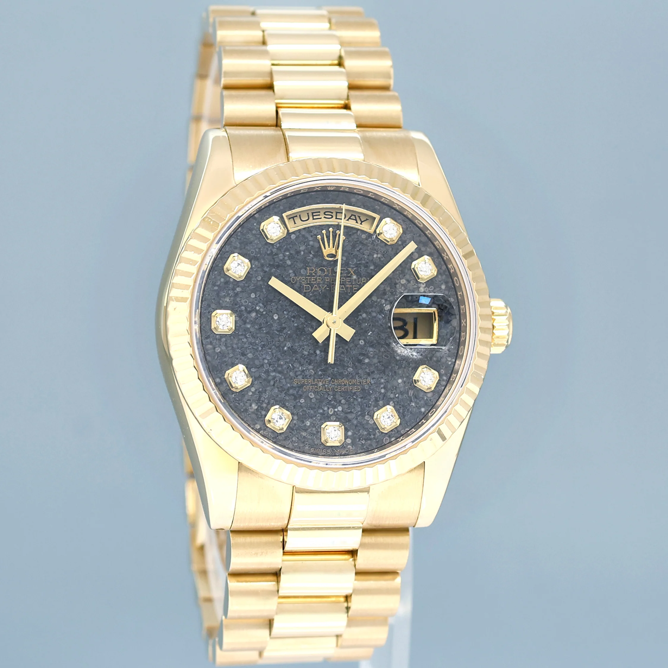 Mint 2007 Rolex President Yellow Gold Diamond Jurassic Ammonite 118238 Day Date Watch - Image 3