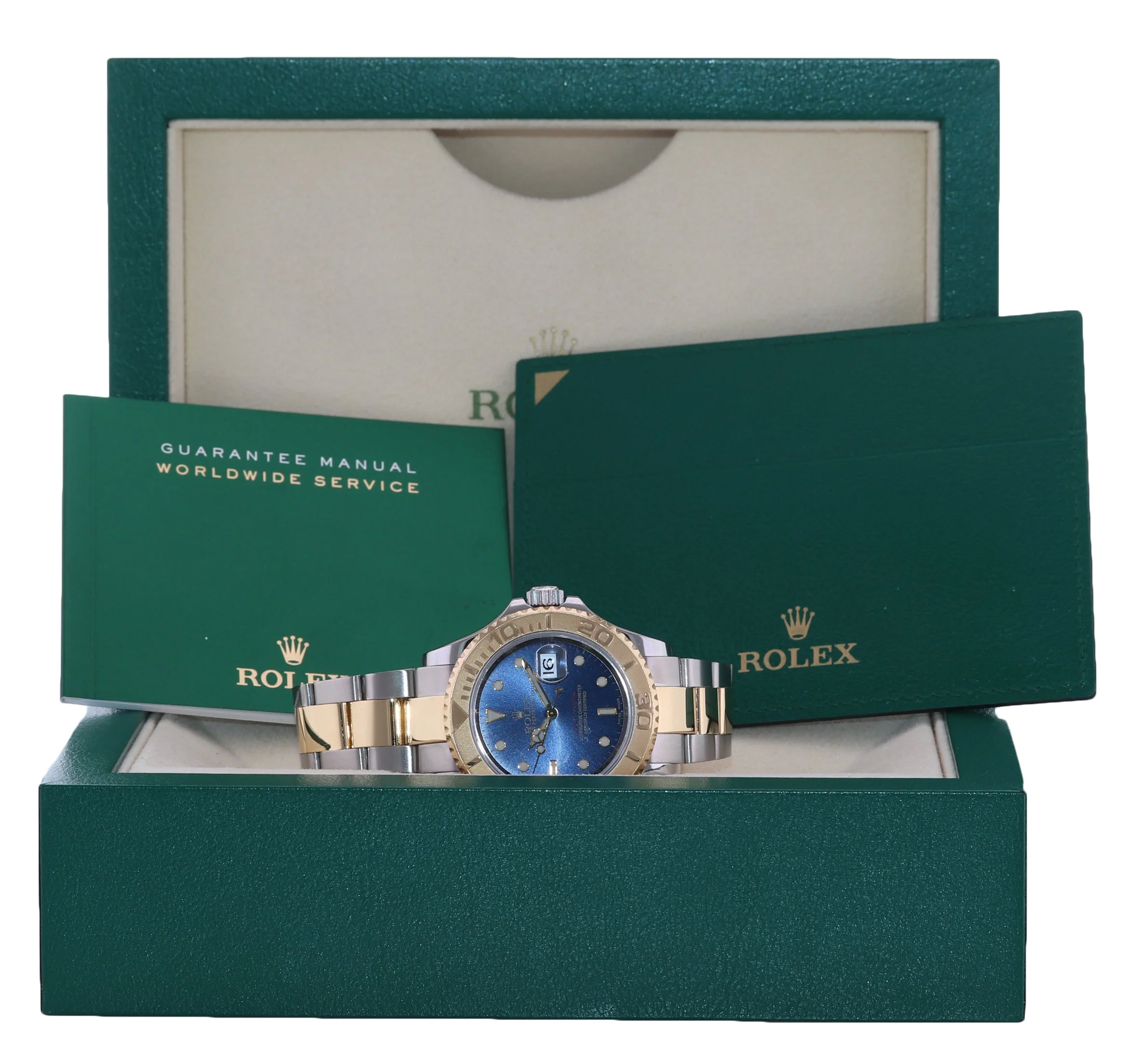 MINT Rolex Yacht-Master 16623 Blue Dial Two Tone Steel 18k Yellow Gold Watch Box - Image 8