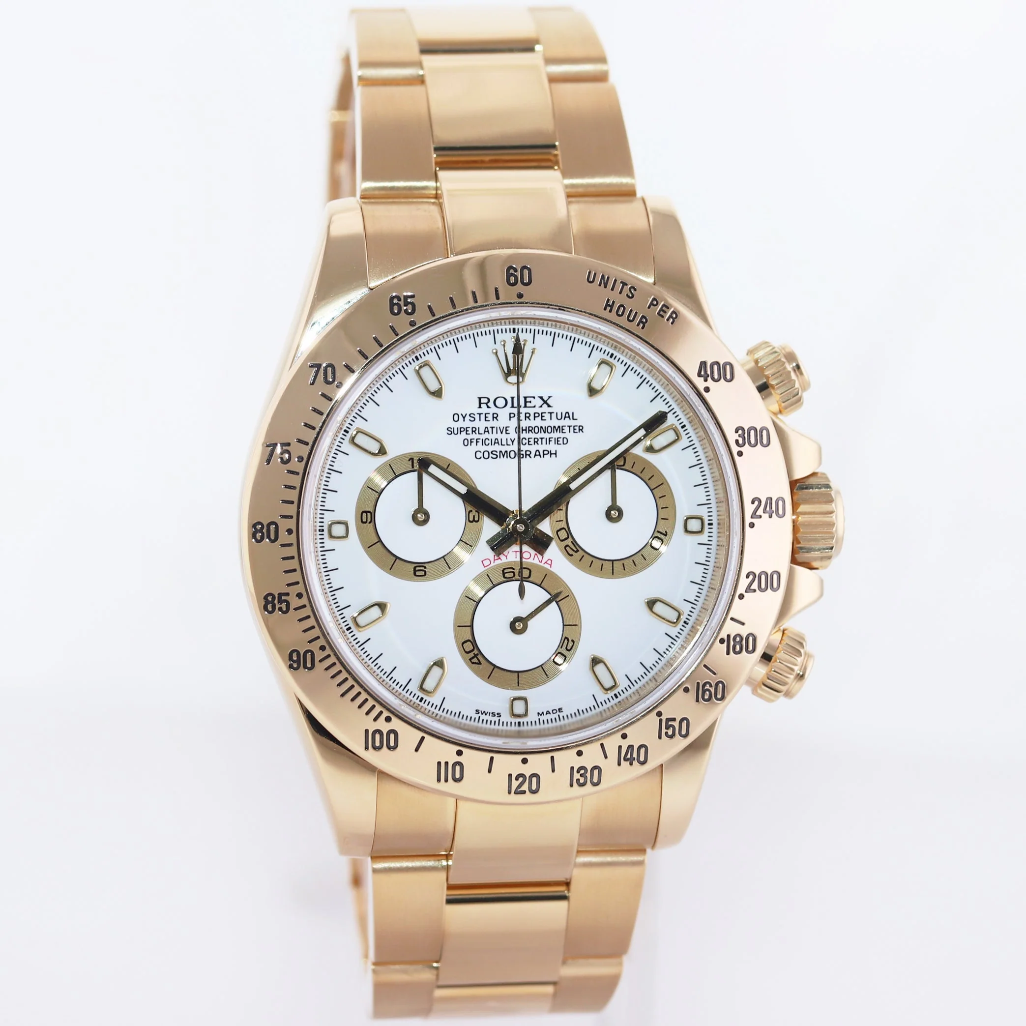 MINT Rolex Daytona 116528 White Cosmograph Chrono Yellow Gold 40mm Watch Box - Image 3