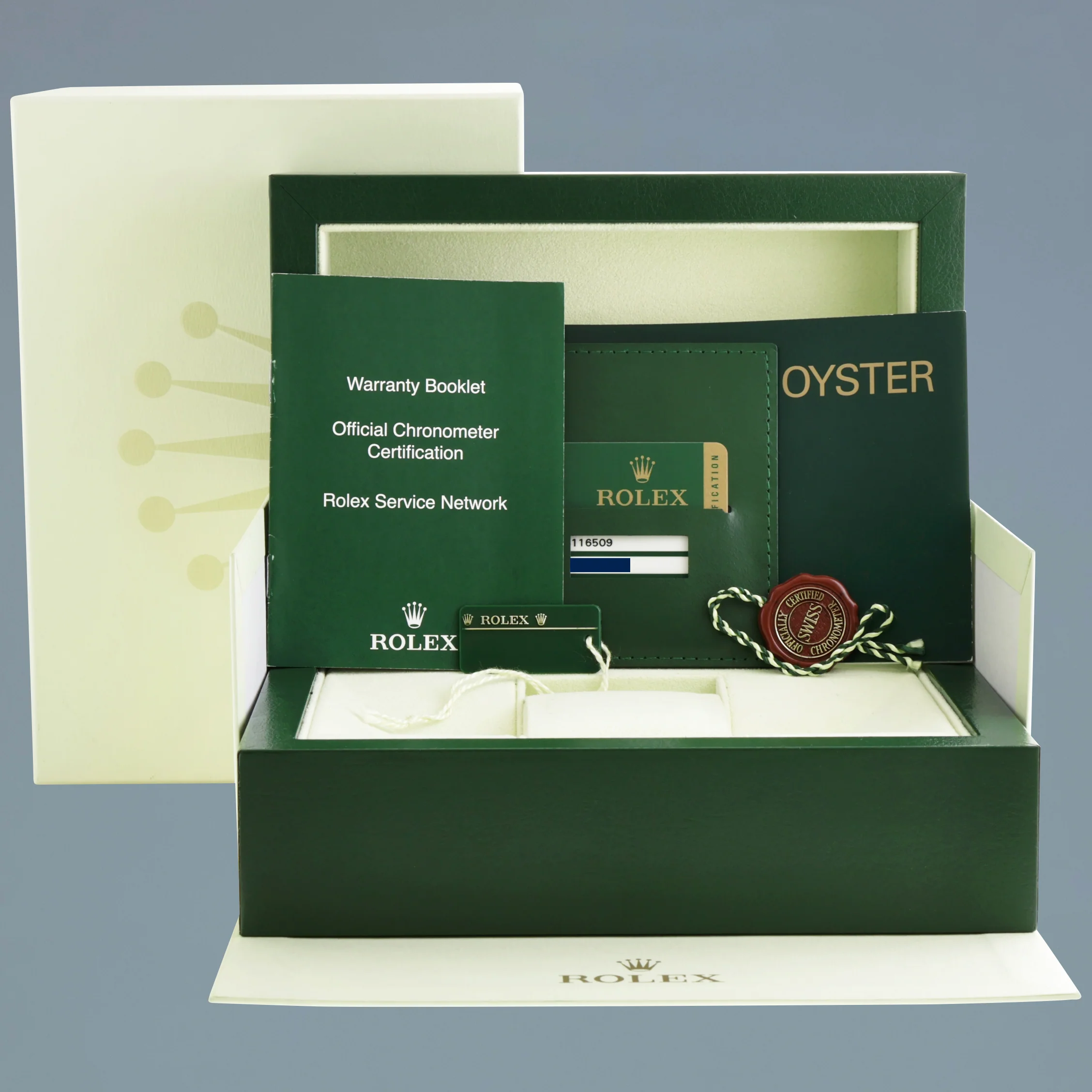 2007 PAPERS Rolex Daytona Black Racing Dial 116509 White Gold 40mm Watch Box - Image 7