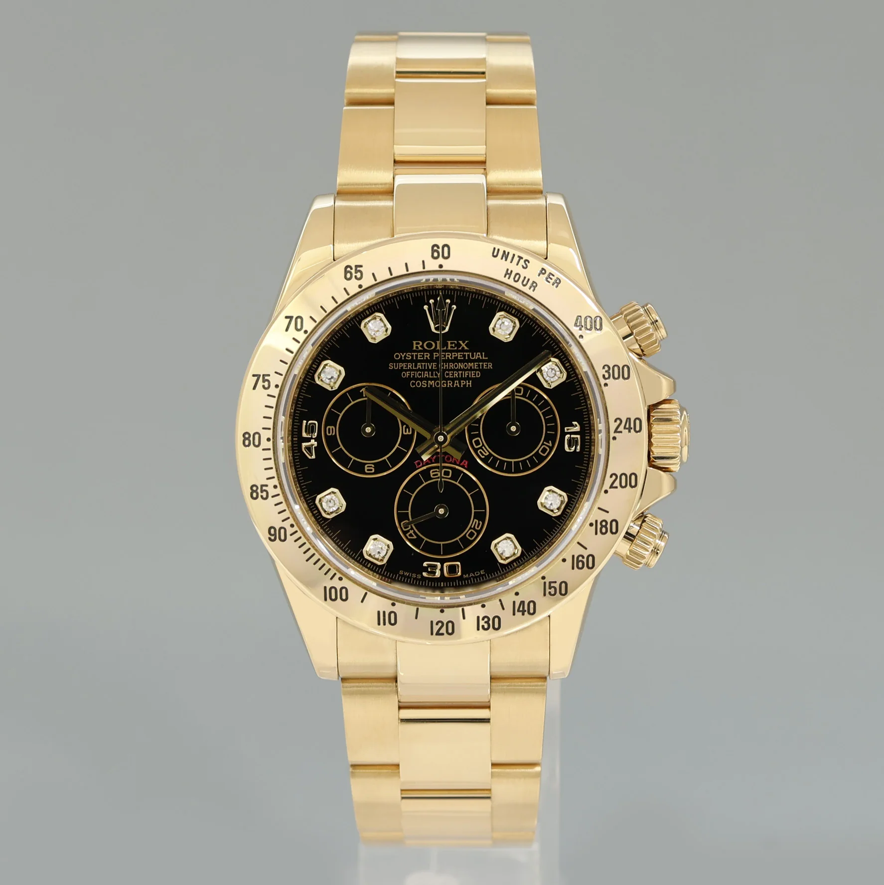2014 MINT Rolex Daytona 116528 Black Diamond Chrono Yellow Gold 40mm Watch Box - Image 2