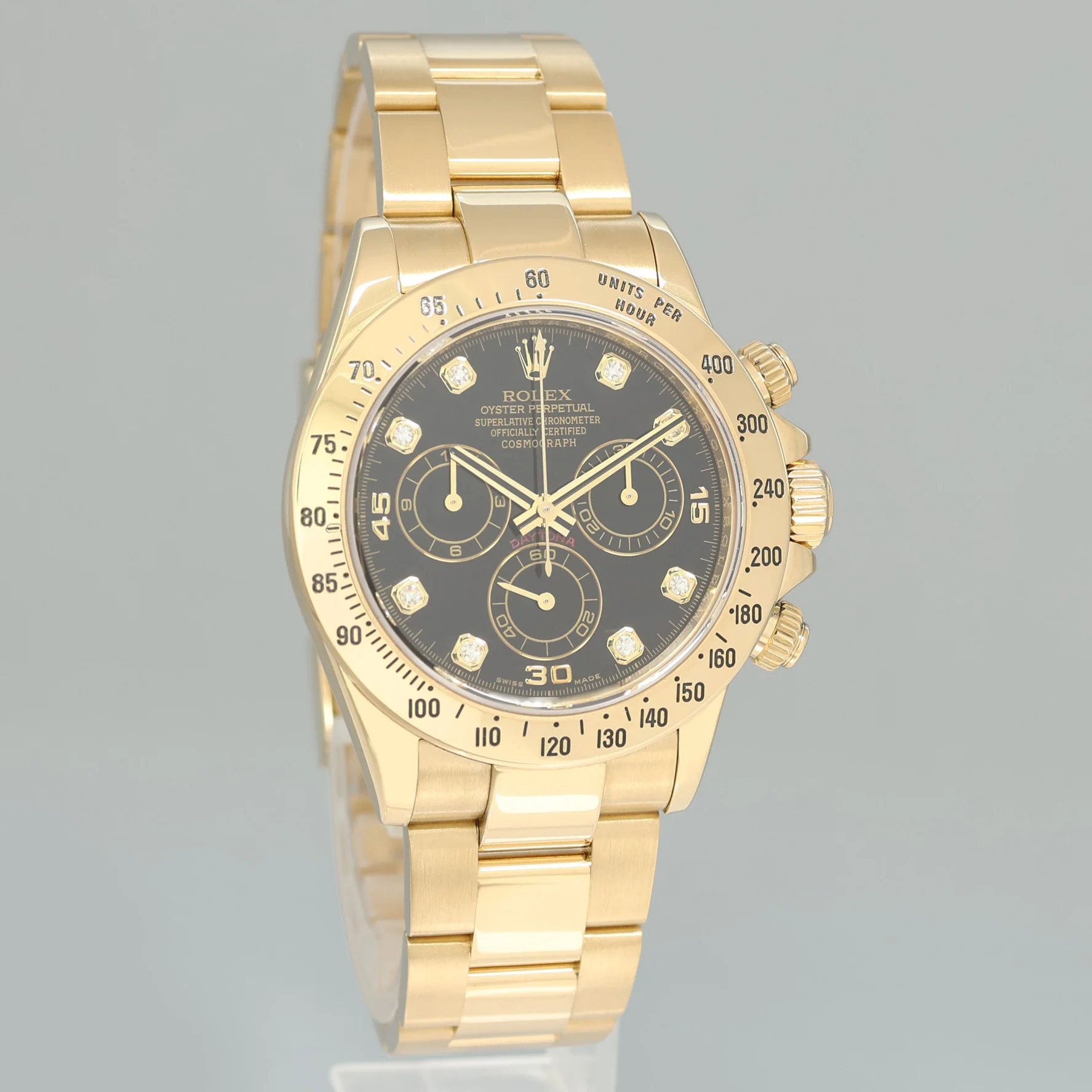 2014 MINT Rolex Daytona 116528 Black Diamond Chrono Yellow Gold 40mm Watch Box - Image 3