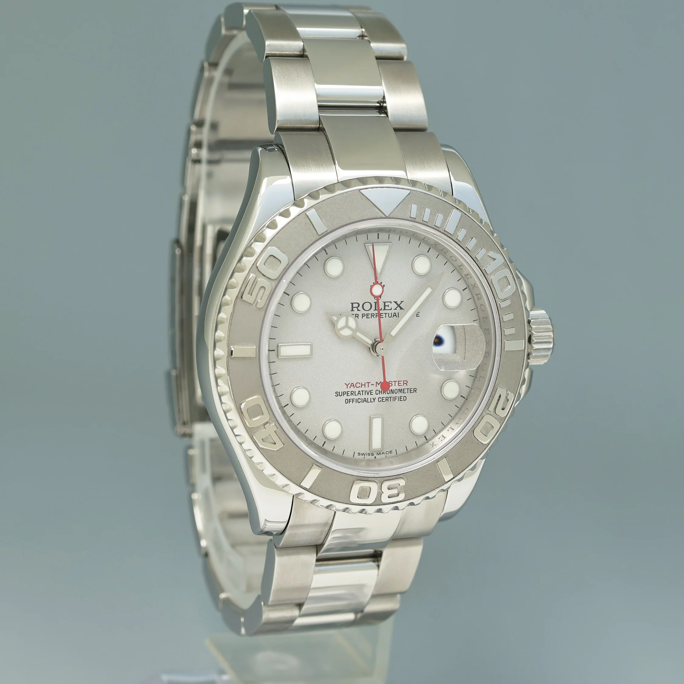 2010 MINT PAPERS Rolex 40mm Yacht-Master 16622 Steel Platinum Bezel Oyster Watch Box - Image 3