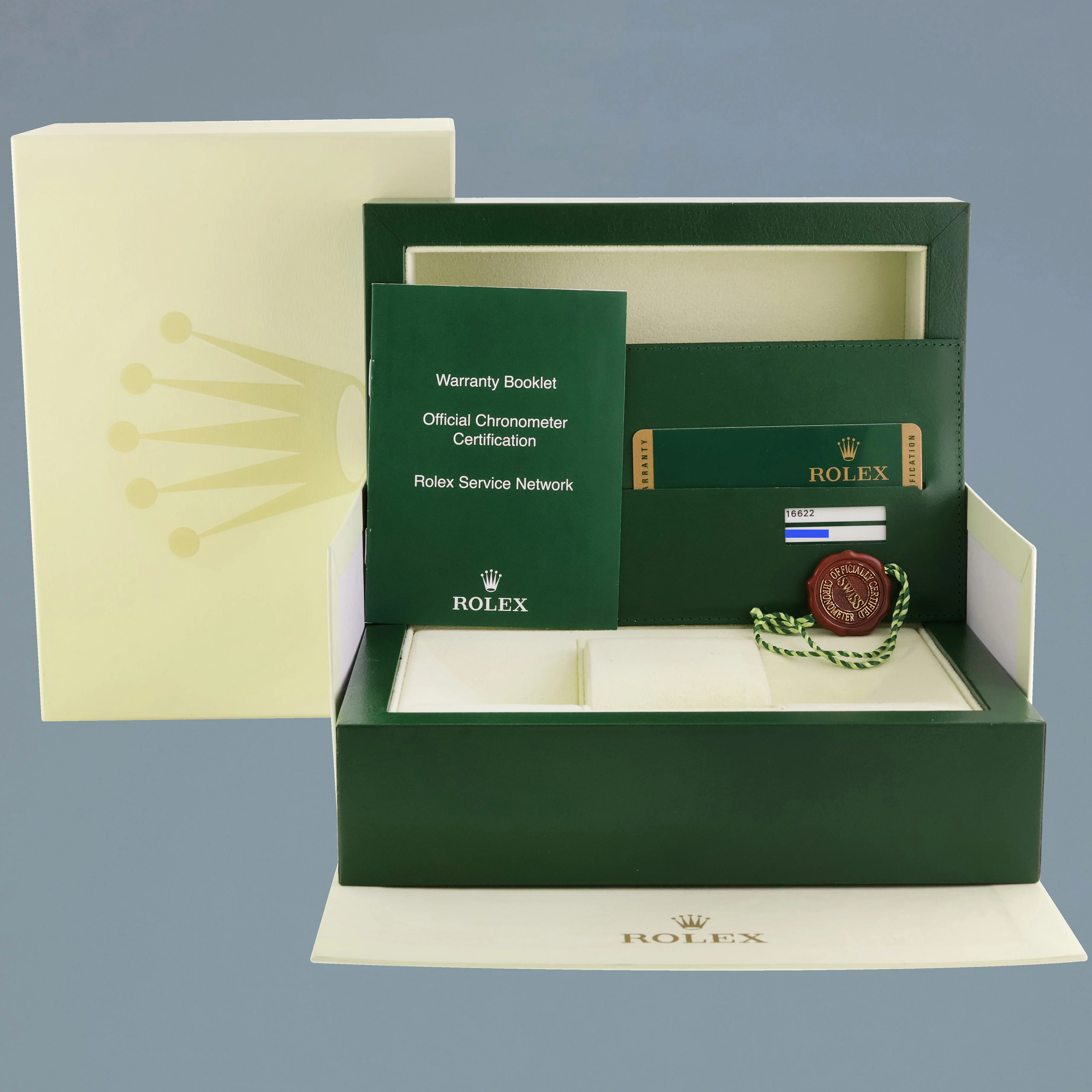 2010 MINT PAPERS Rolex 40mm Yacht-Master 16622 Steel Platinum Bezel Oyster Watch Box - Image 7