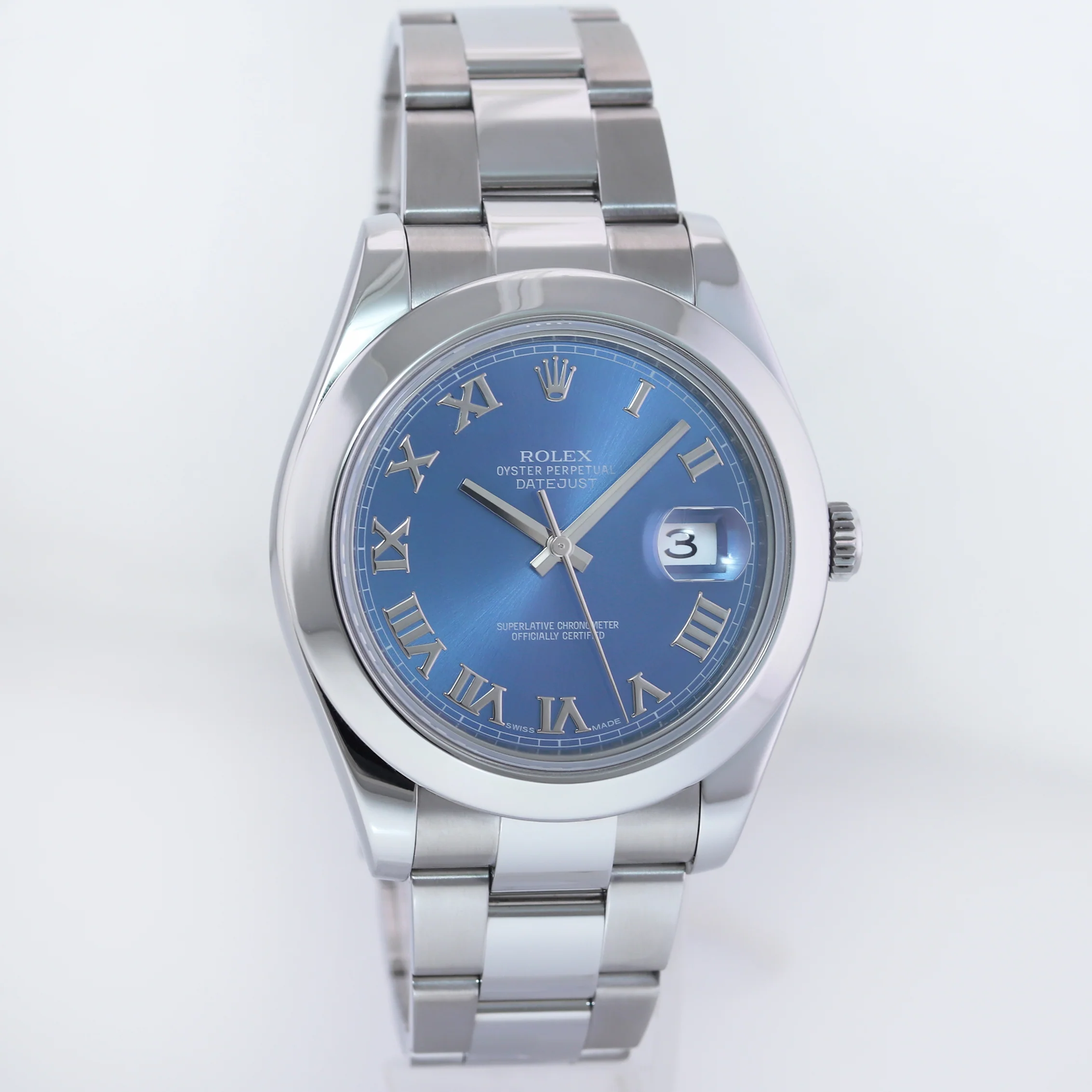 2014 PAPERS MINT Rolex DateJust II 116300 Azzurro Blue Roman Dial Steel 41mm Watch Box - Image 3