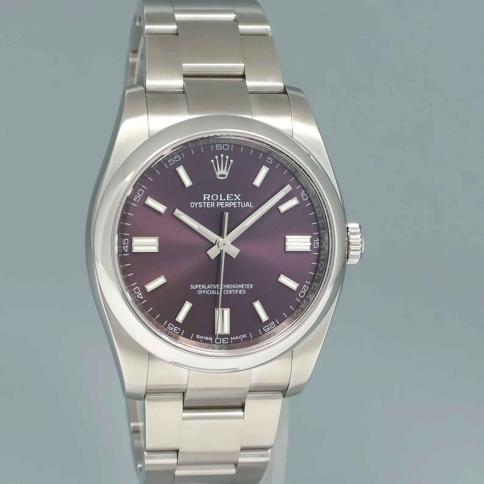 2015 MINT PAPERS Rolex 36mm Oyster Perpetual 116000 Red Purple Grape Stick Steel Watch Box - Image 3