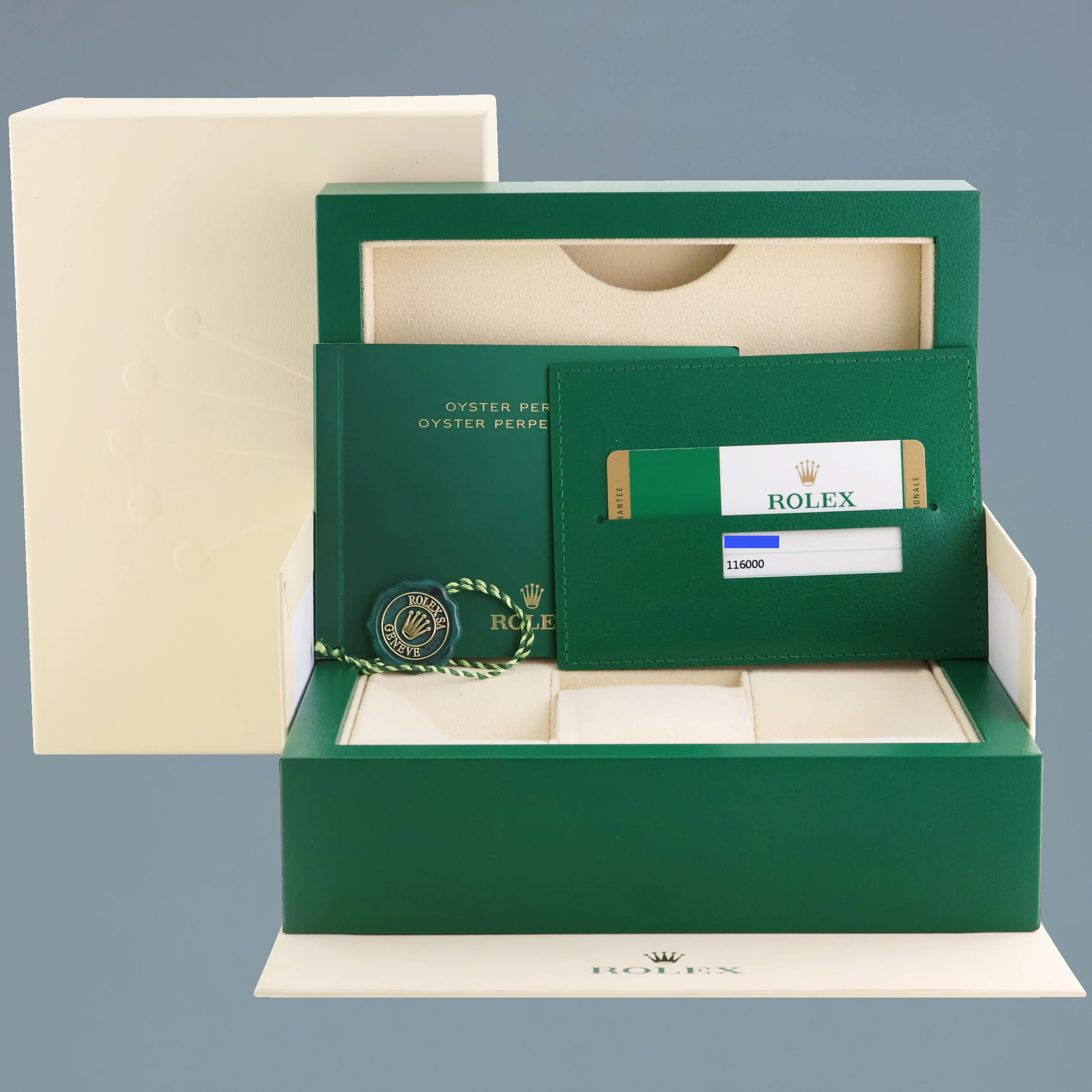 2015 MINT PAPERS Rolex 36mm Oyster Perpetual 116000 Red Purple Grape Stick Steel Watch Box - Image 7