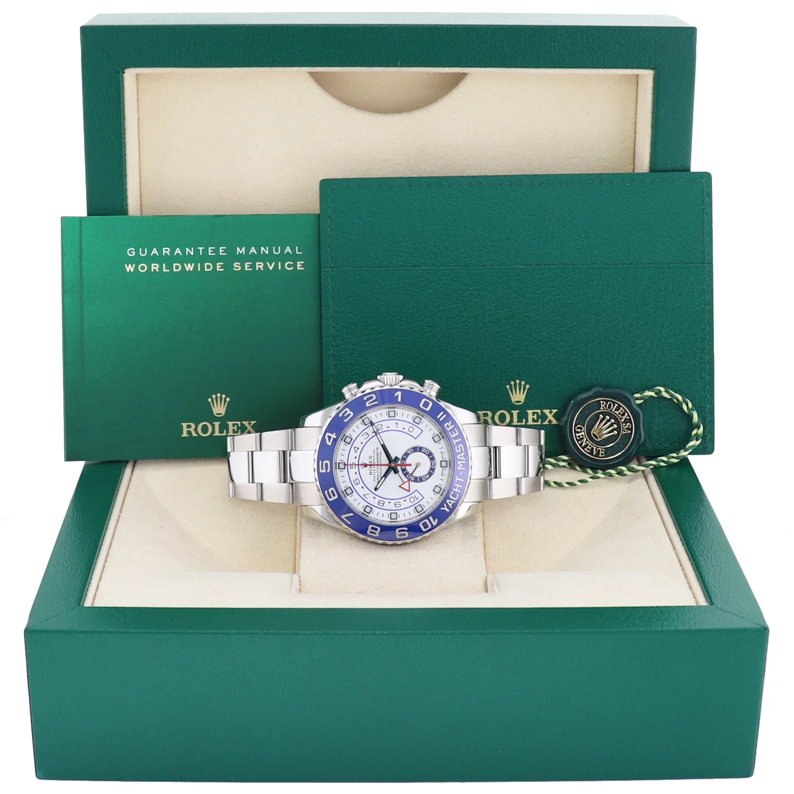 2016 MINT Rolex Yacht-Master II 44mm Steel White Blue Ceramic 116680 Watch Box - Image 8