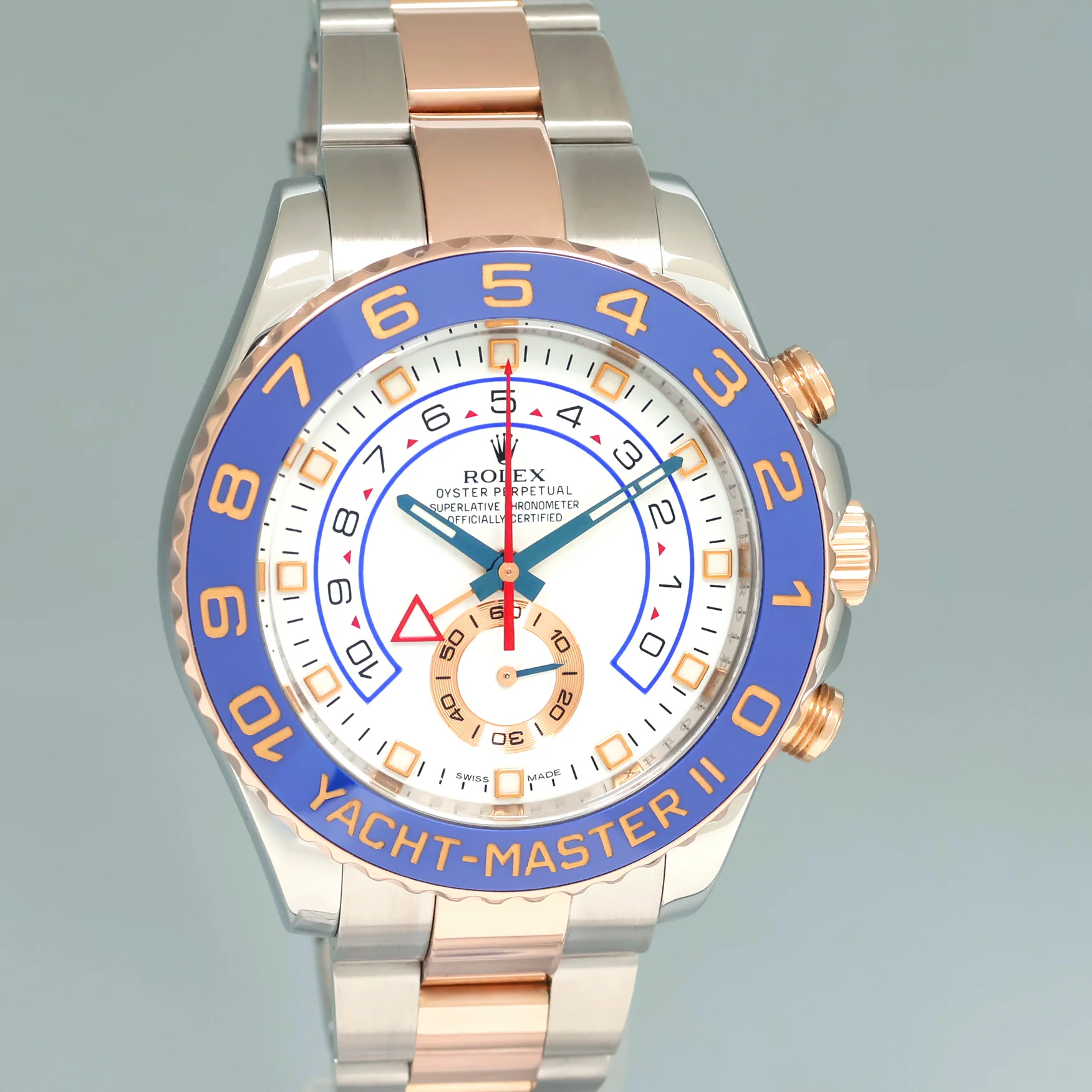 2017 MINT Rolex Yacht-Master II 116681 Steel Everose Gold Blue Hands 44mm Watch Box - Image 3