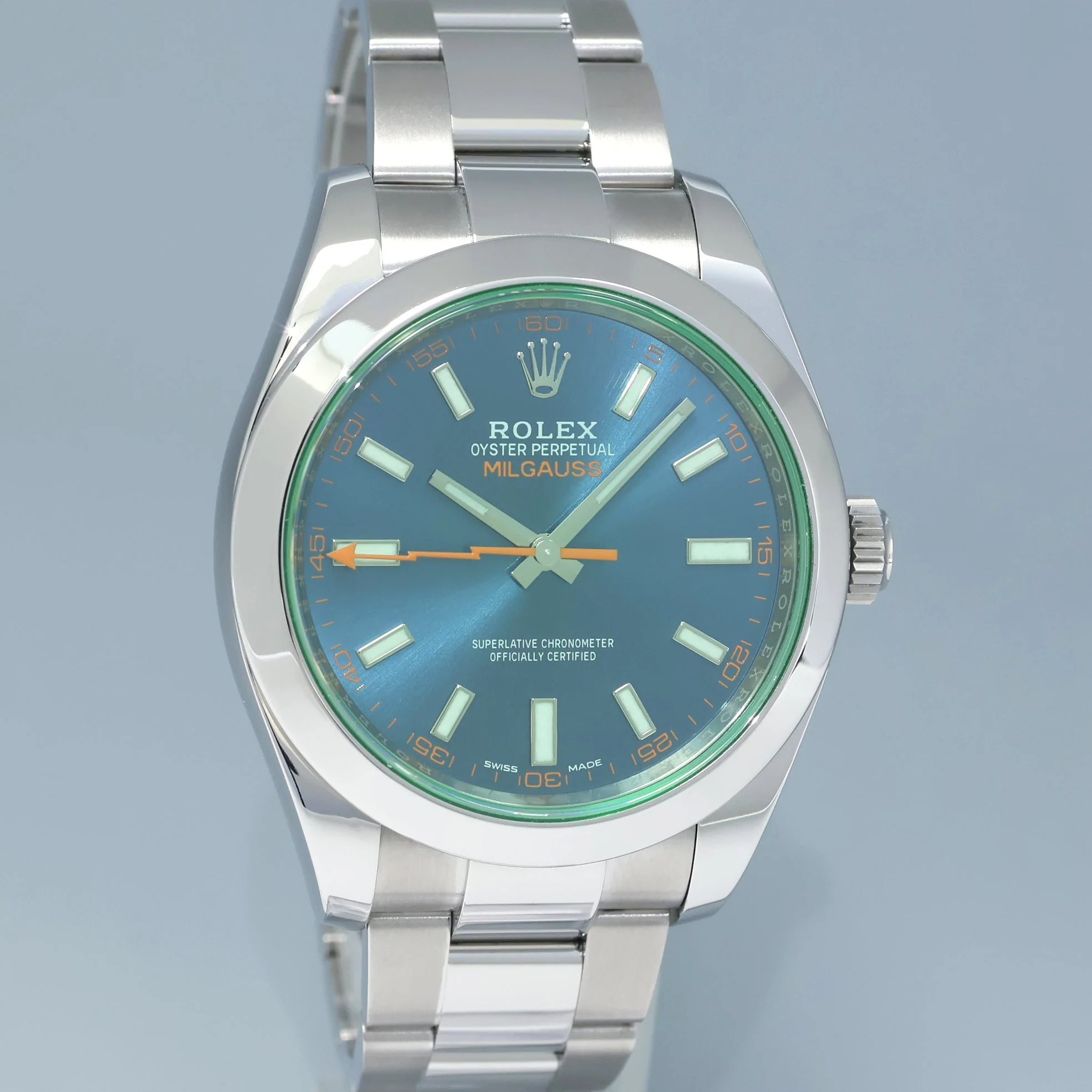 2019 MINT PAPERS Rolex Milgauss Blue Anniversary Green 116400GV Steel Watch Box - Image 3