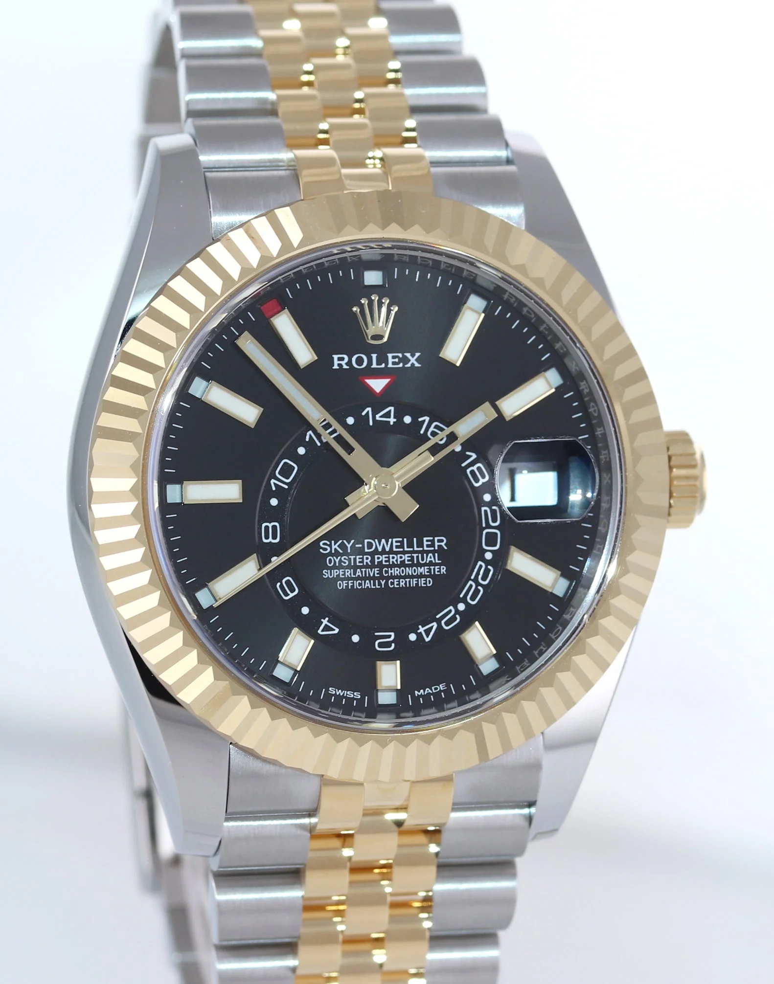 2021 NEW PAPERS Rolex Sky-Dweller 326933 Black Two Tone Yellow Gold Jubilee Watch - Image 3