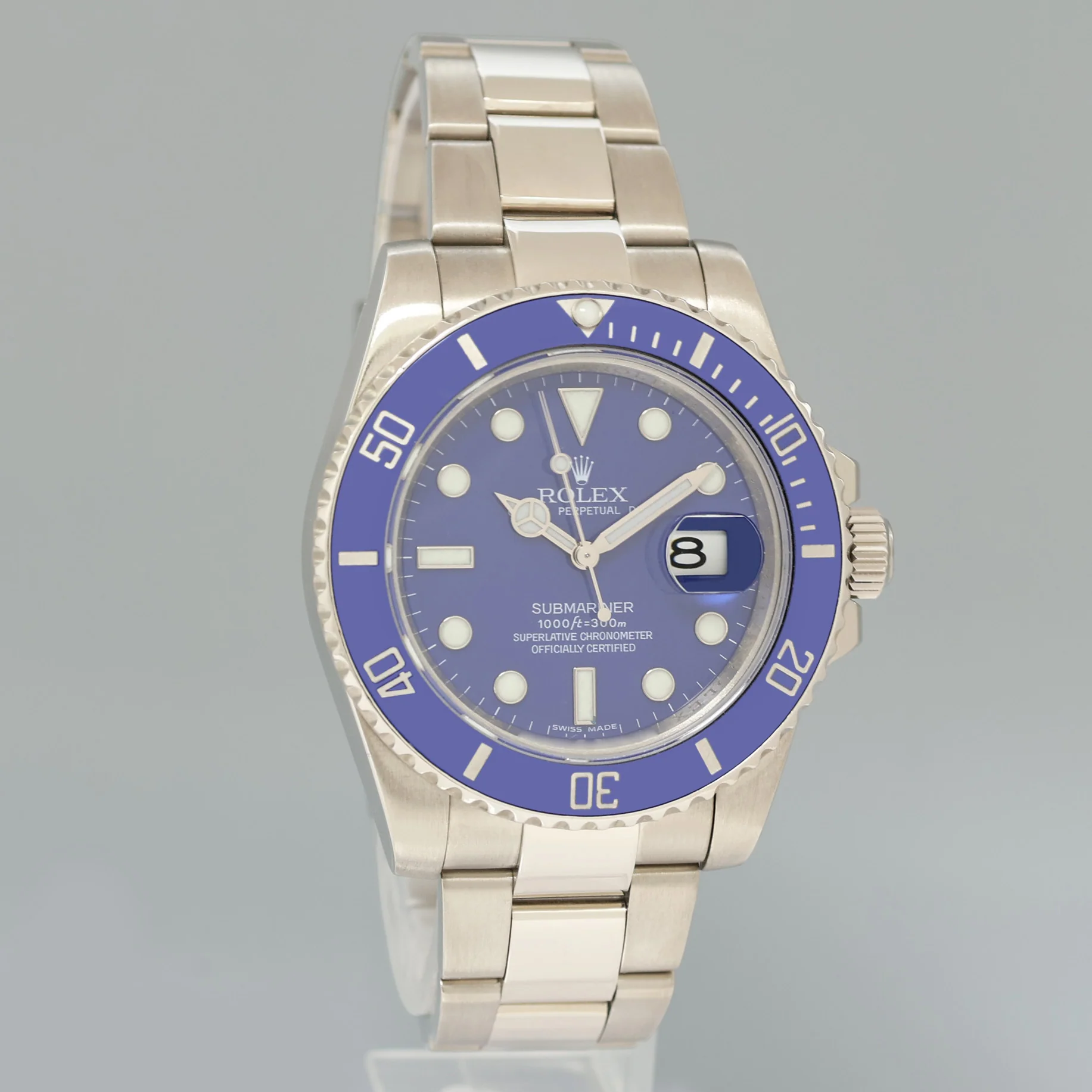2021 RSC PAPERS Rolex Submariner Blue Smurf 116619 White Gold 40mm Watch Box - Image 3