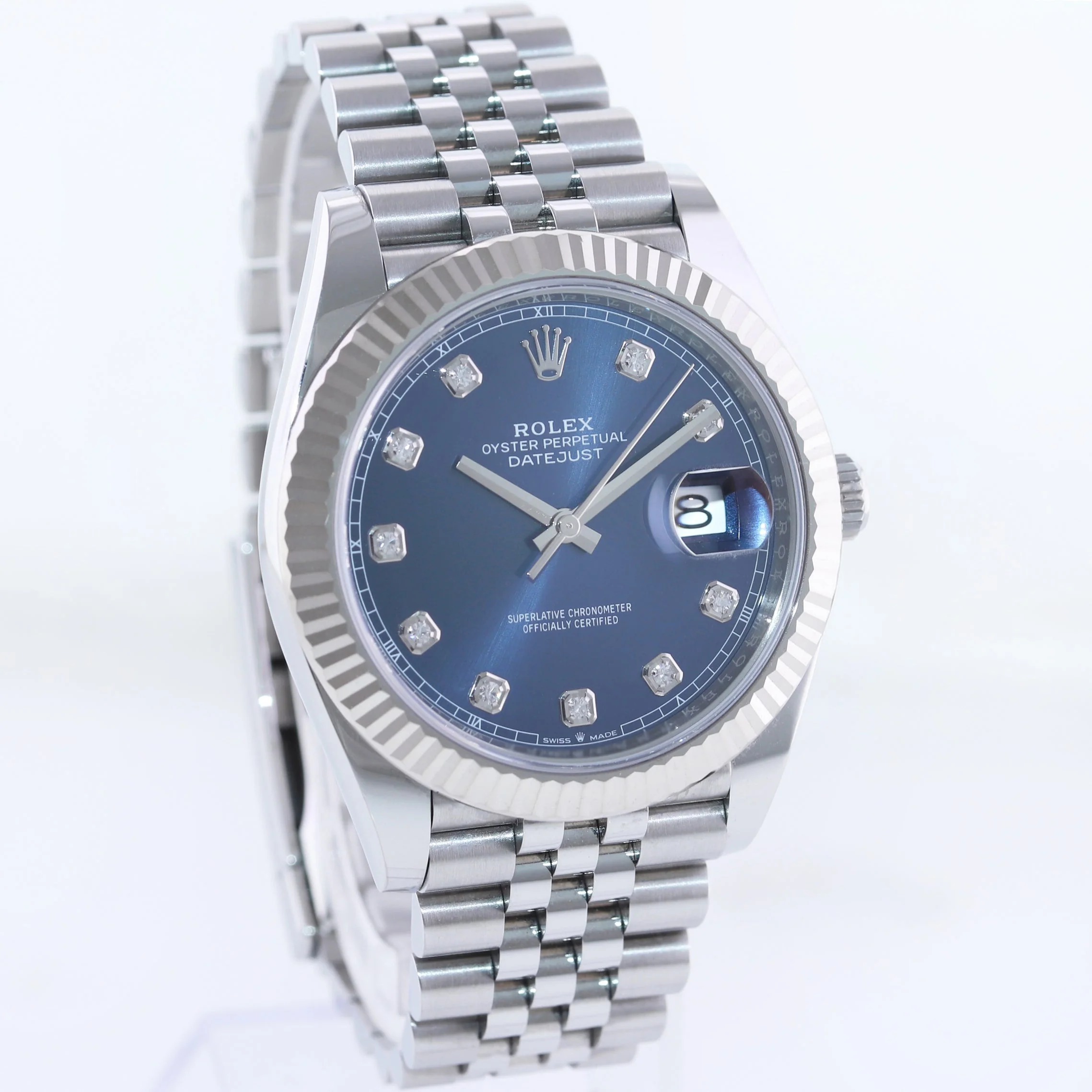 2022 MINT Rolex DateJust 41 Blue Diamond Jubilee Fluted 126334 Watch Box - Image 3