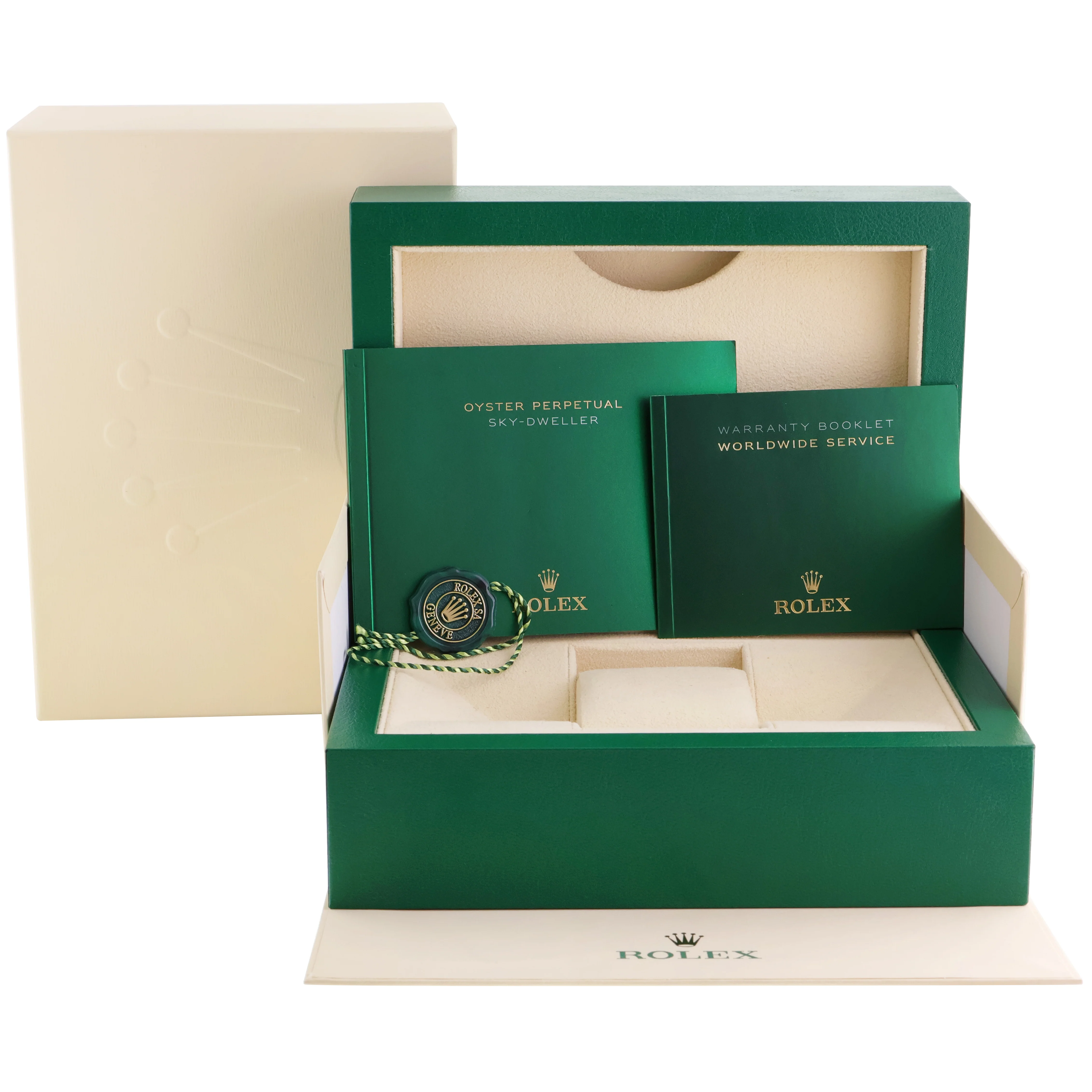 2022 MINT Rolex Sky-Dweller Yellow Gold Black Oysterflex 326238 Watch Box - Image 8