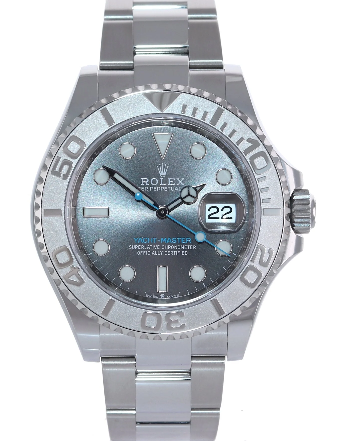 2022 NEW PAPERS Rolex 126622 Yacht-Master Steel Platinum Rhodium Blue Watch Box - Image 2