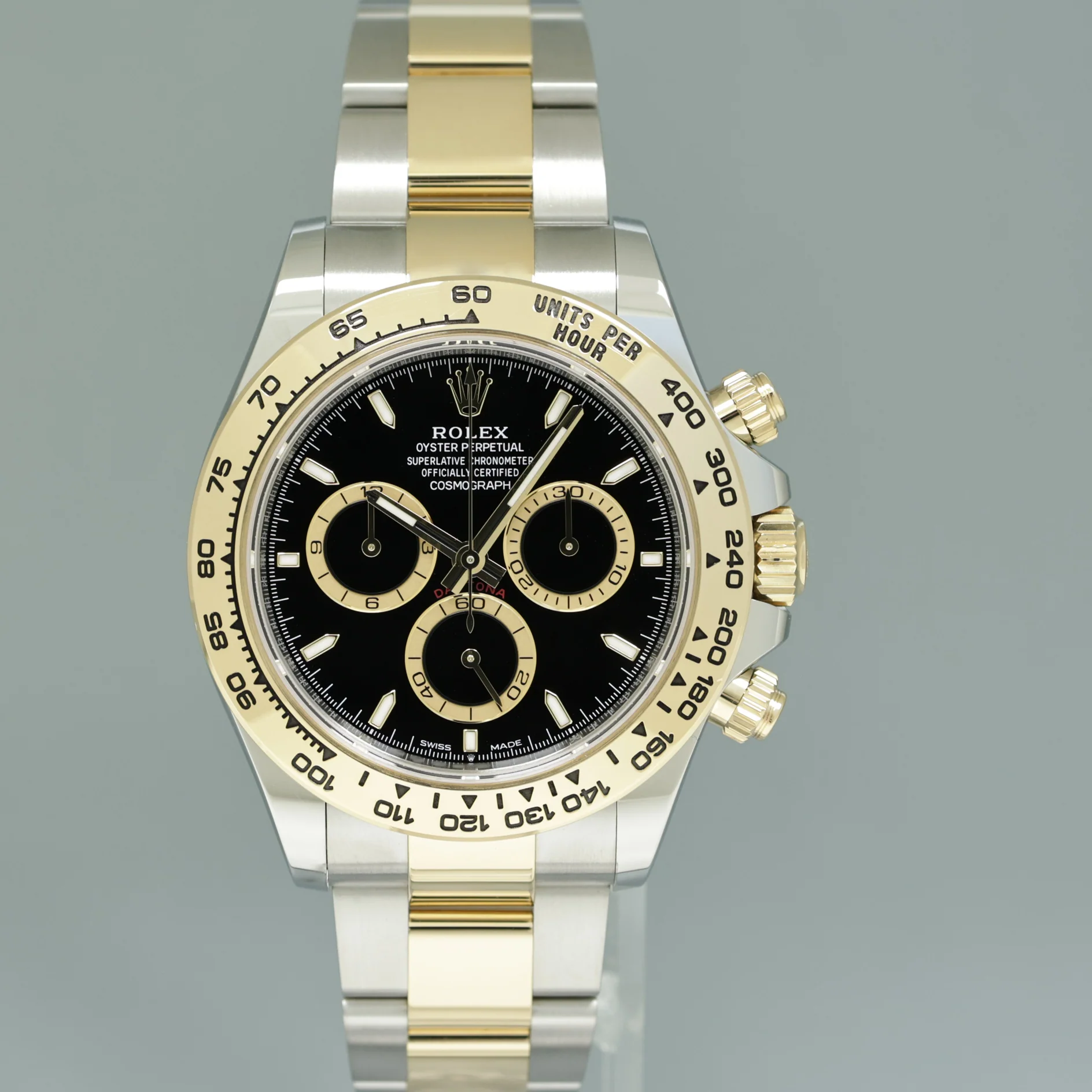 2023 NEW PAPERS Rolex Daytona 126503 Black Chrono Two Tone Yellow Gold Steel Watch - Image 2