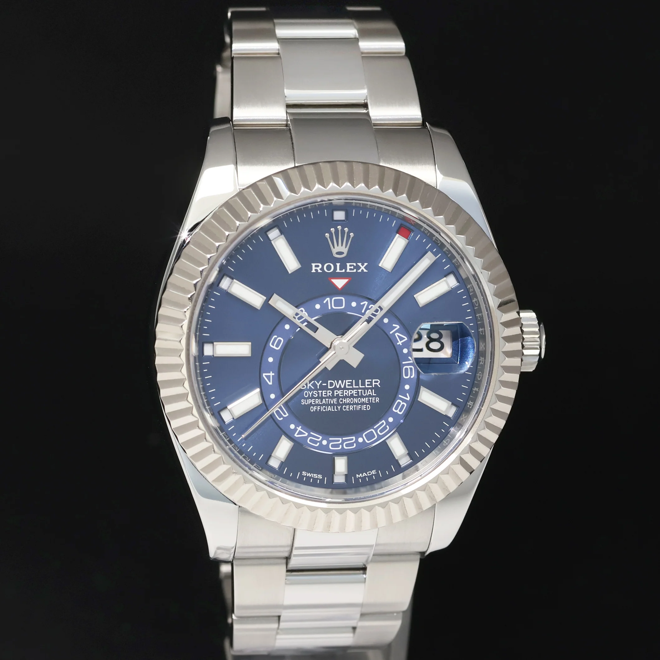 2022 NEW PAPERS Rolex Sky-Dweller Stainless White Gold Blue 326934 42mm Watch Box - Image 3