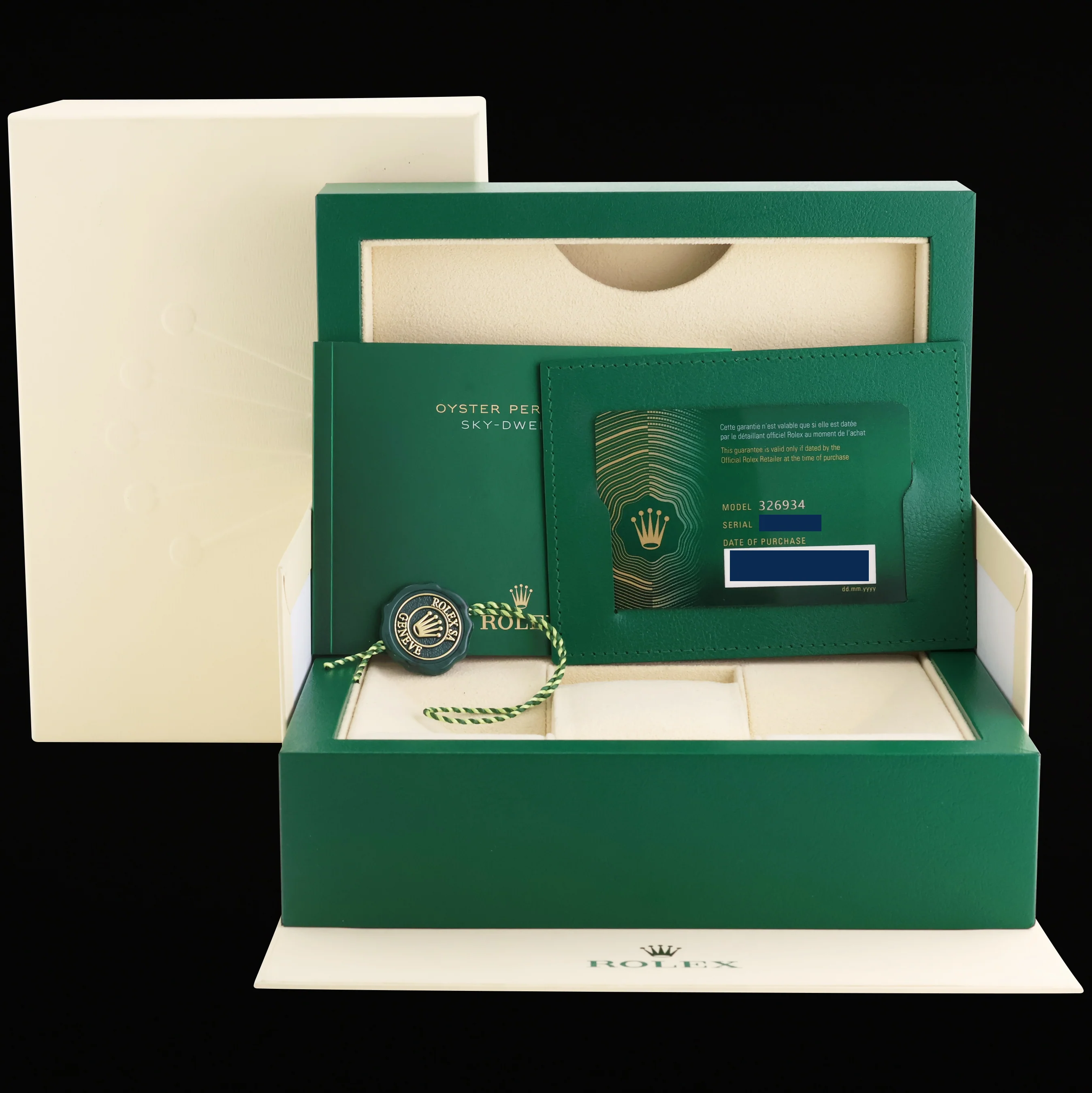 2022 NEW PAPERS Rolex Sky-Dweller Stainless White Gold Blue 326934 42mm Watch Box - Image 7