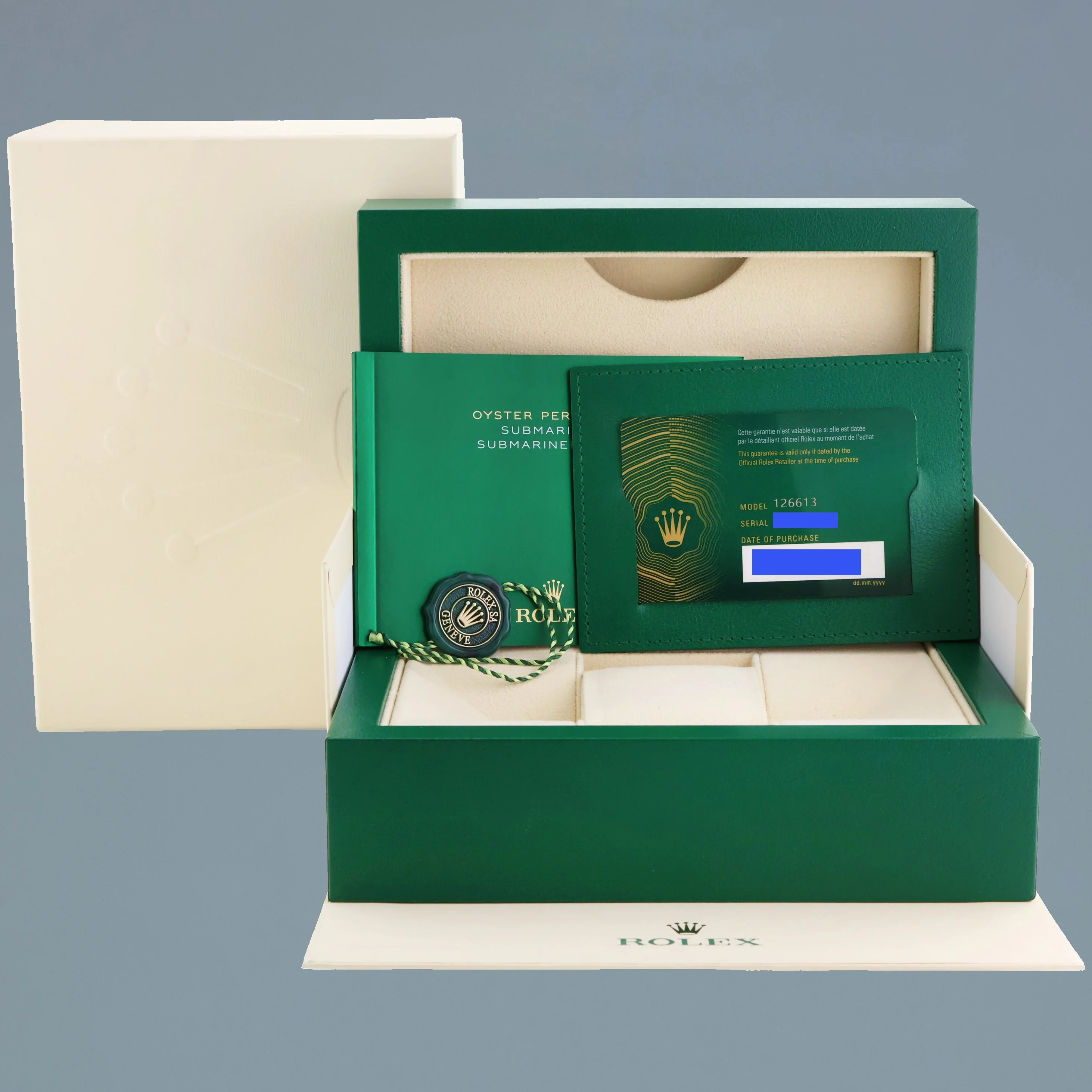 2022 NEW PAPERS Rolex Submariner 41mm Blue 126613LB Two Tone Yellow Gold Watch Box - Image 7