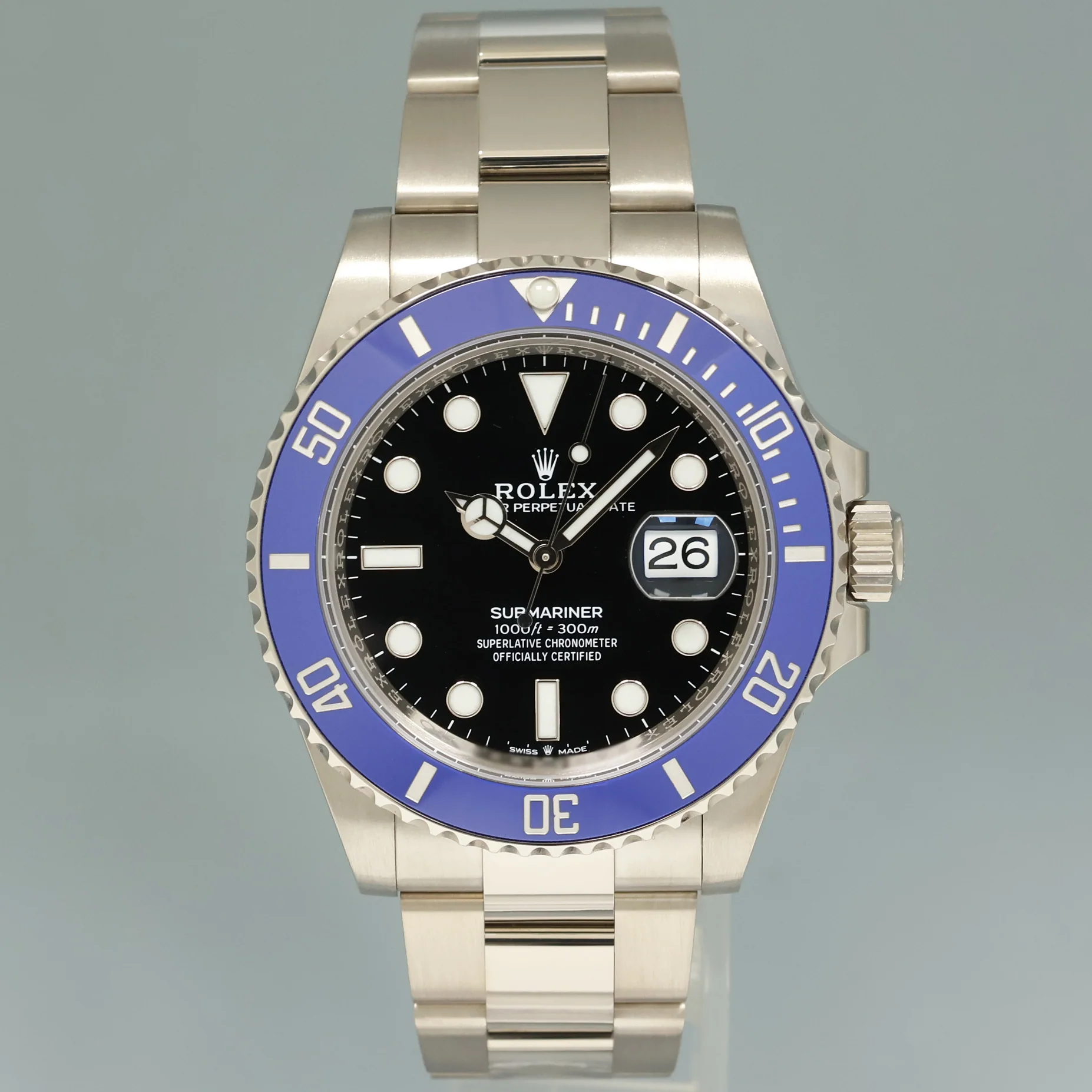 2022 NEW PAPERS Rolex Submariner Blue Cookie Monster 126619LB Gold 41mm Watch Box - Image 2