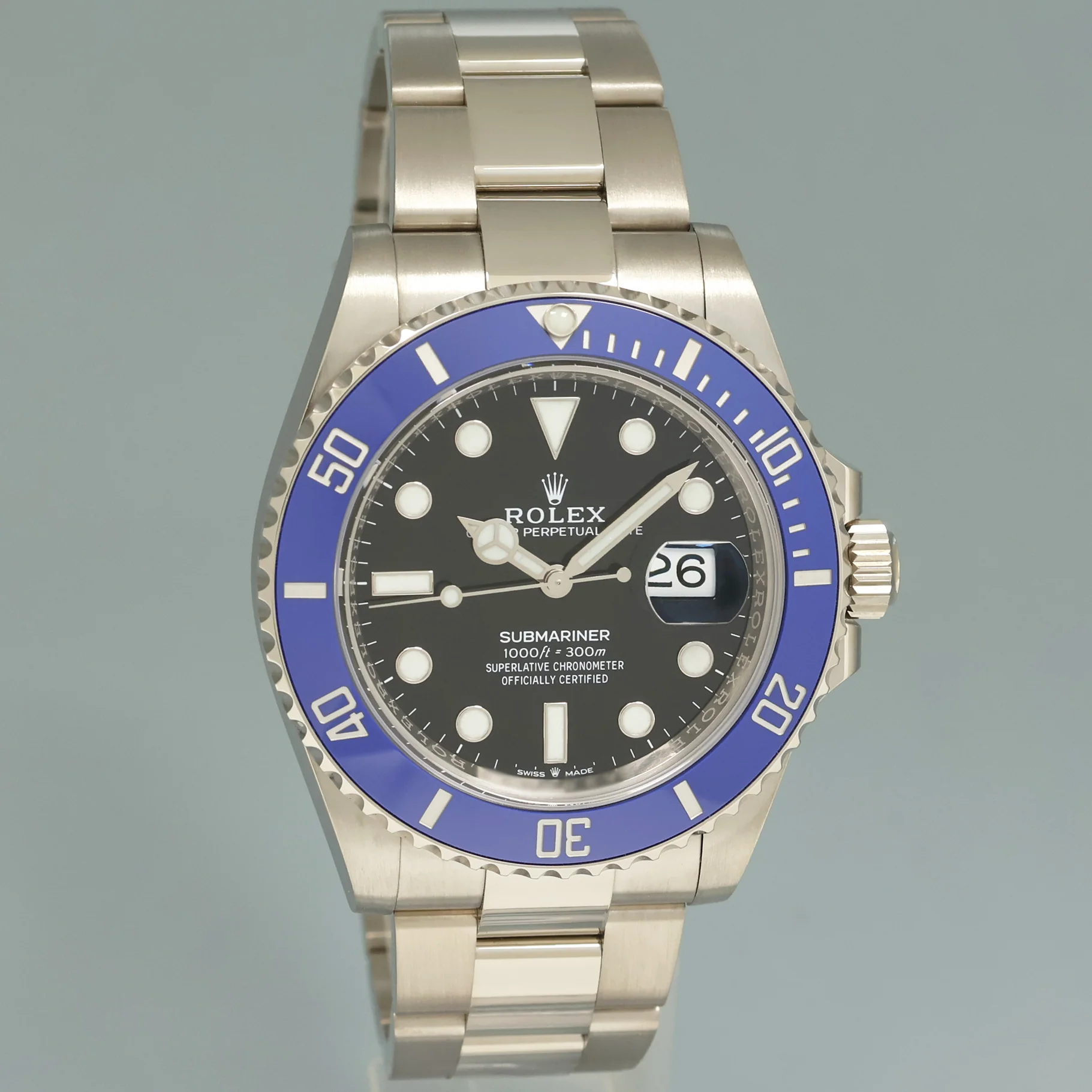 2022 NEW PAPERS Rolex Submariner Blue Cookie Monster 126619LB Gold 41mm Watch Box - Image 3