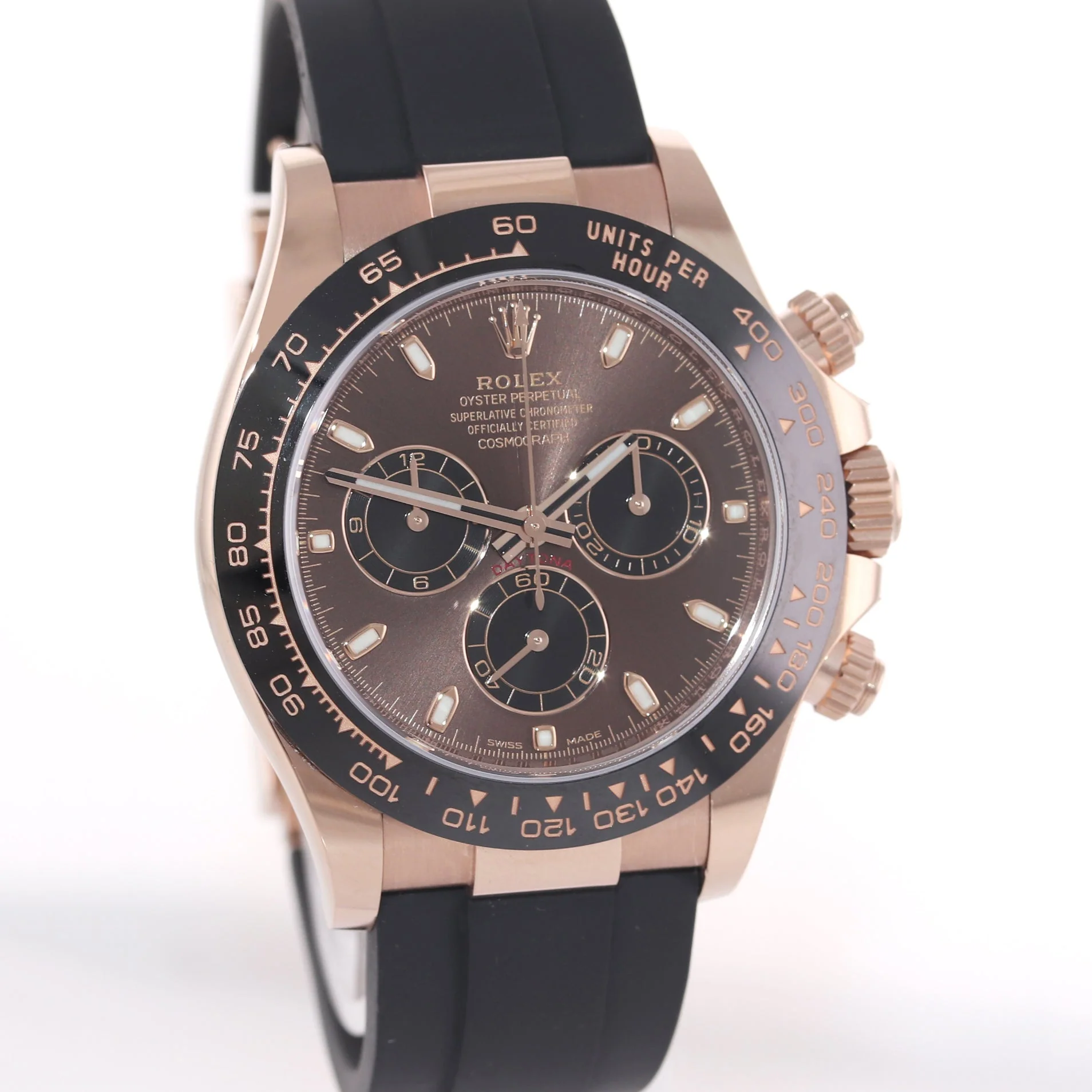 2023 MINT Rolex Daytona Ceramic 116515LN Rose Gold Chocolate Stick Oysterflex Watch - Image 3