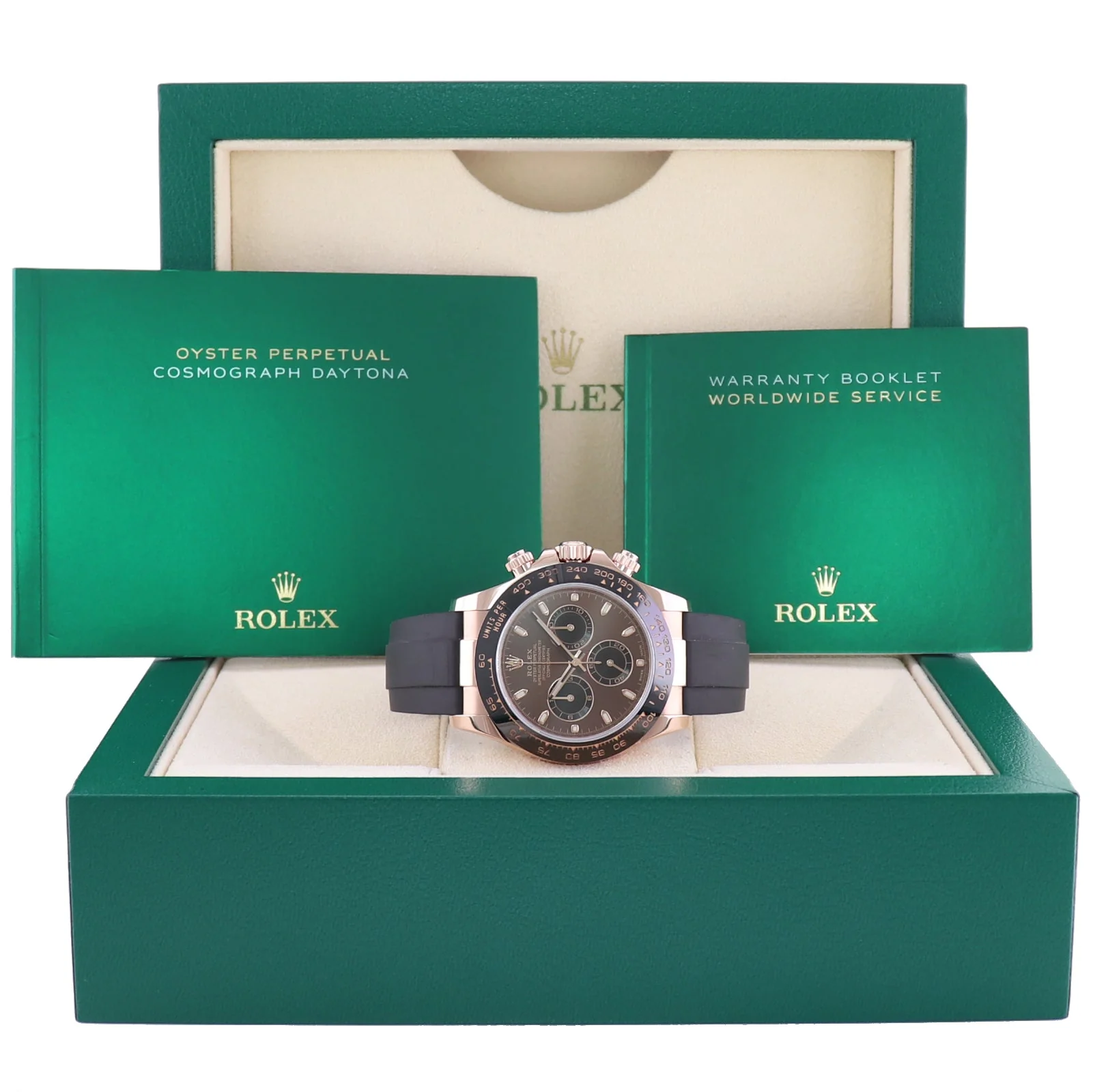 2023 MINT Rolex Daytona Ceramic 116515LN Rose Gold Chocolate Stick Oysterflex Watch - Image 7
