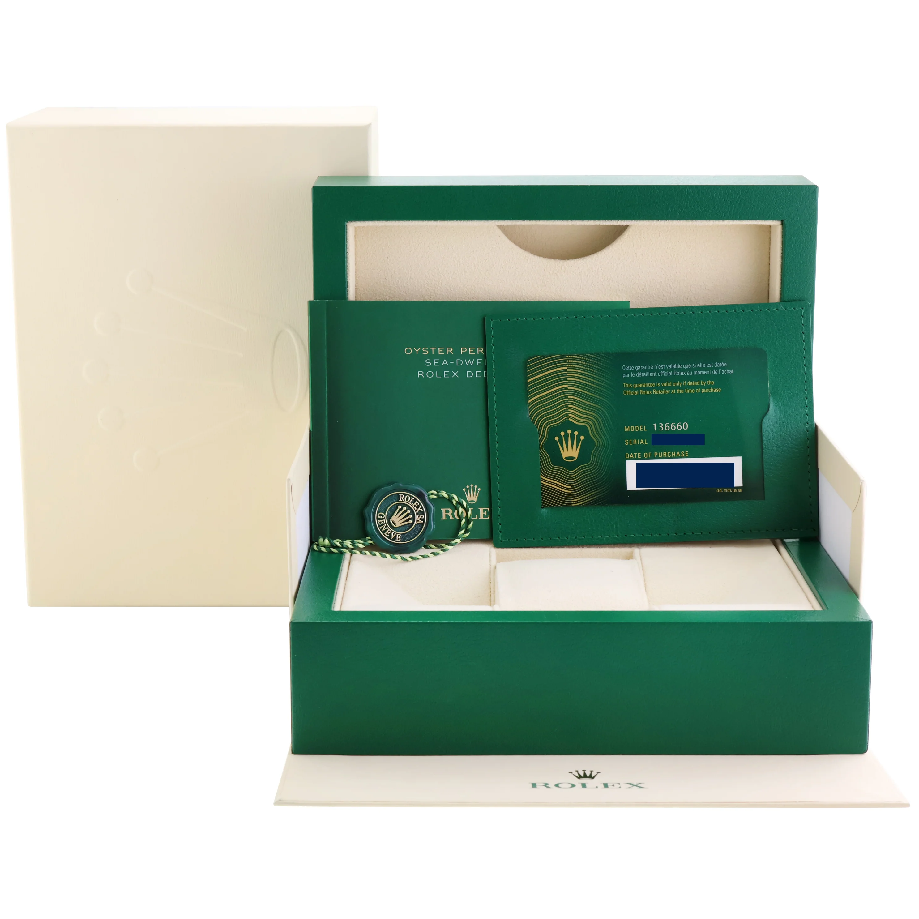 2023 NEW PAPERS 136660 Rolex Sea-Dweller Deepsea Black Ceramic 44mm Watch Box - Image 8