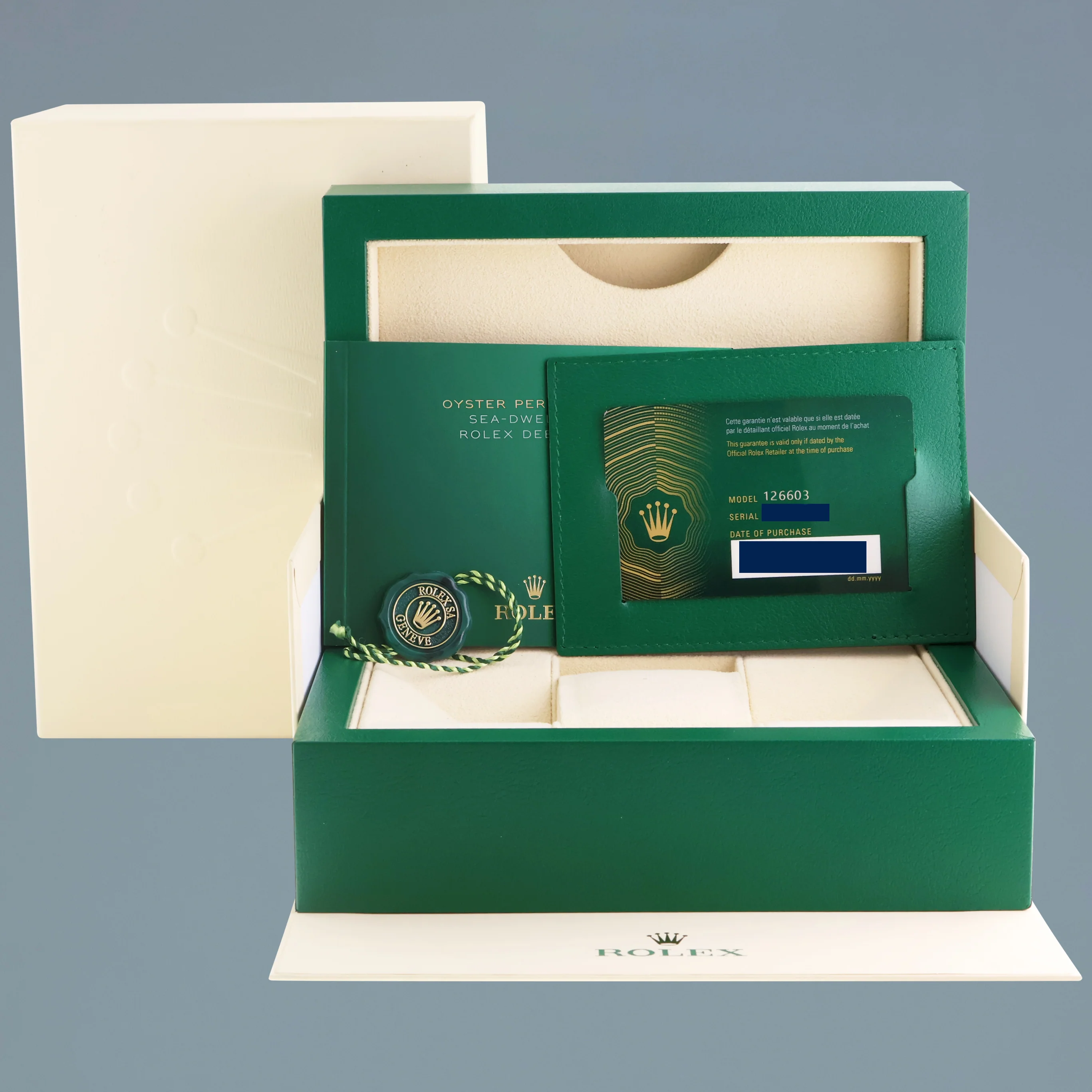 2022 NEW PAPERS Rolex 126603 Sea-Dweller 43mm Two-Tone Yellow Gold Steel Watch Box - Image 7