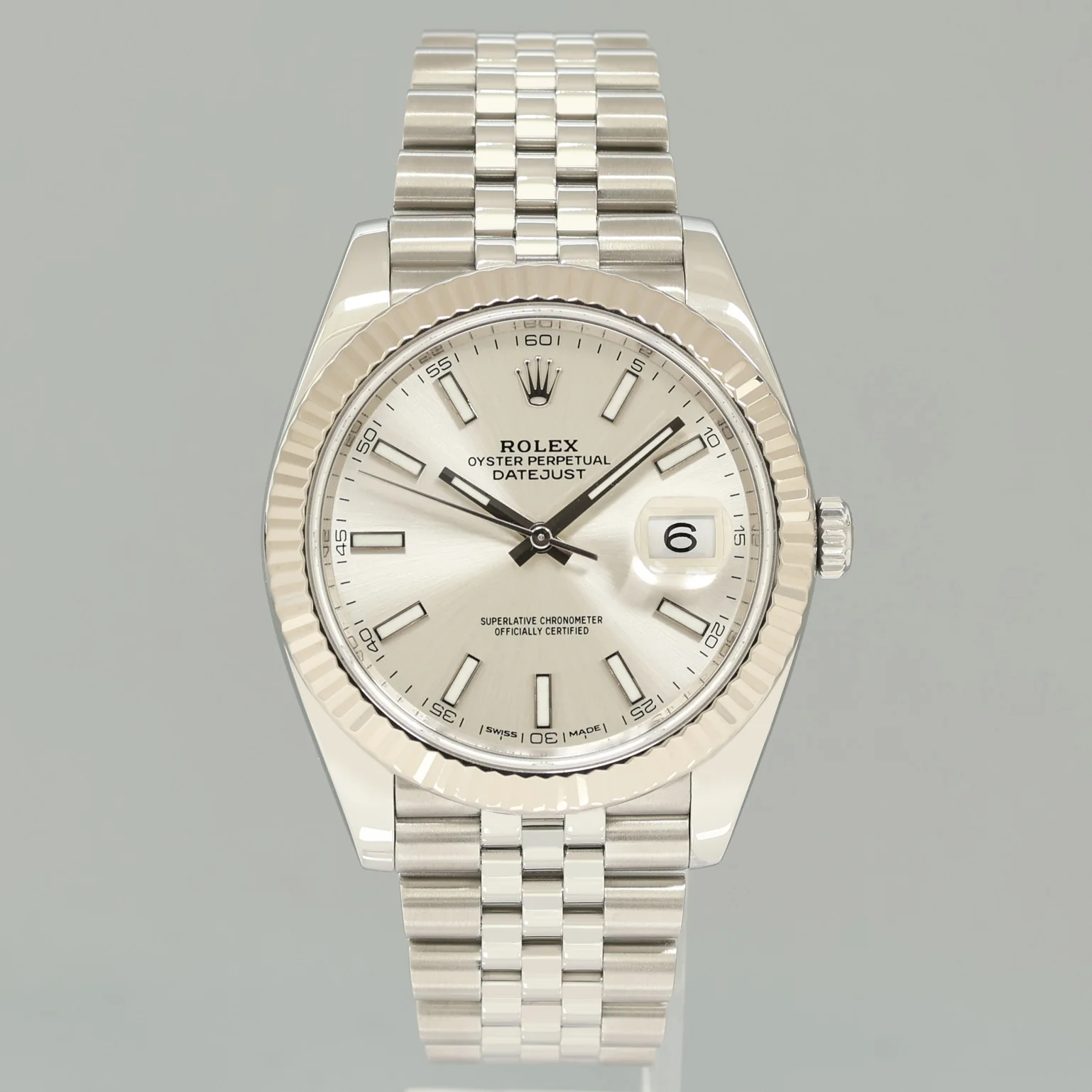 MINT Rolex DateJust 41 Silver Stick Jubilee White Gold Fluted 126334 Watch Box - Image 2