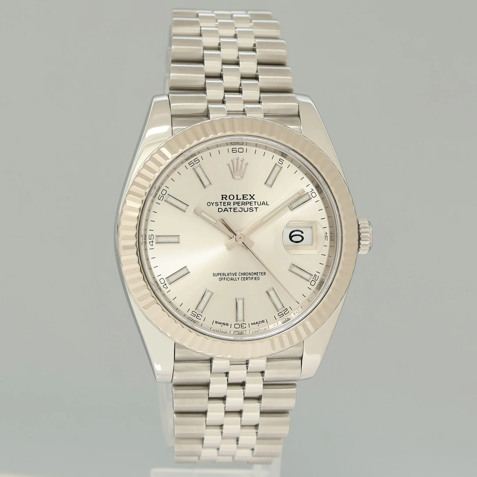 MINT Rolex DateJust 41 Silver Stick Jubilee White Gold Fluted 126334 Watch Box - Image 3