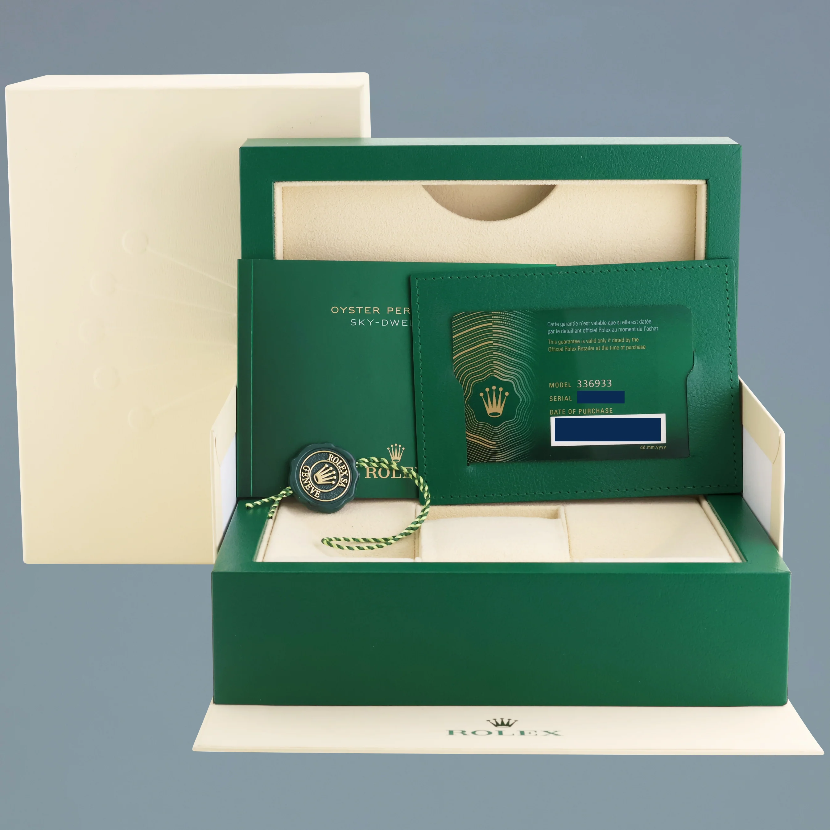 2024 NEW PAPERS Rolex Sky-Dweller Two Tone Gold Black Oyster 42mm 336933 Watch - Image 7