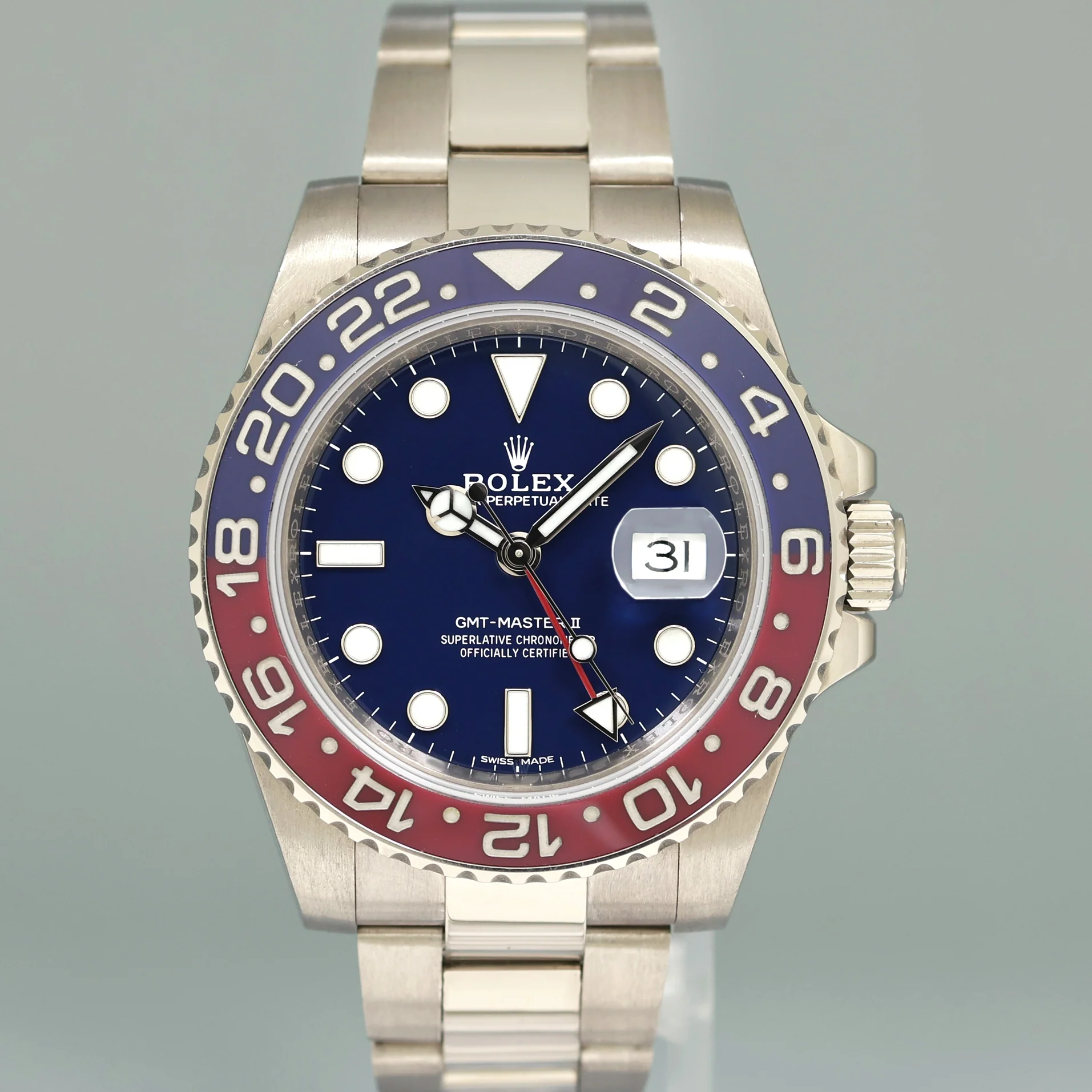 2023 RSC PAPERS MINT Rolex GMT-Master II Pepsi White Gold Blue Dial 116719BLRO Watch Box - Image 2