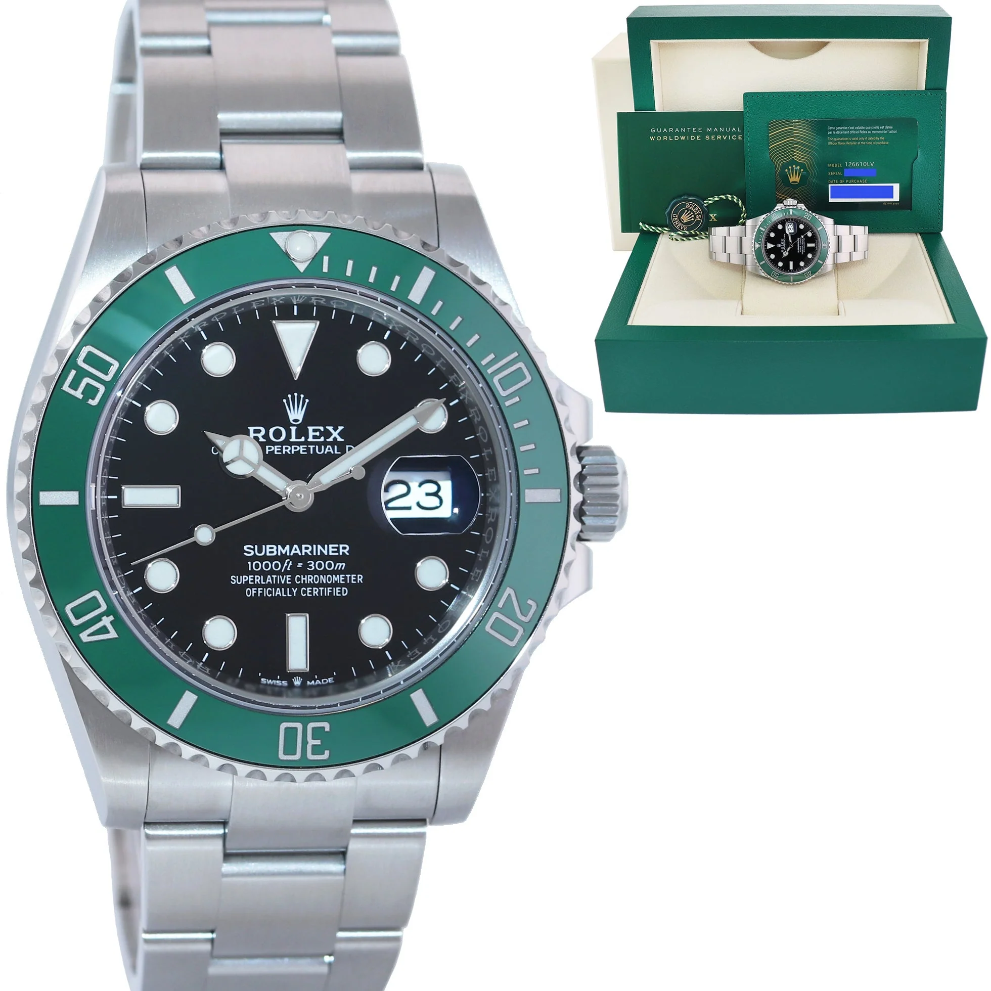 2023 STARBUCKS NEW PAPERS 126610lv Rolex Submariner MK1 41mm Watch Box