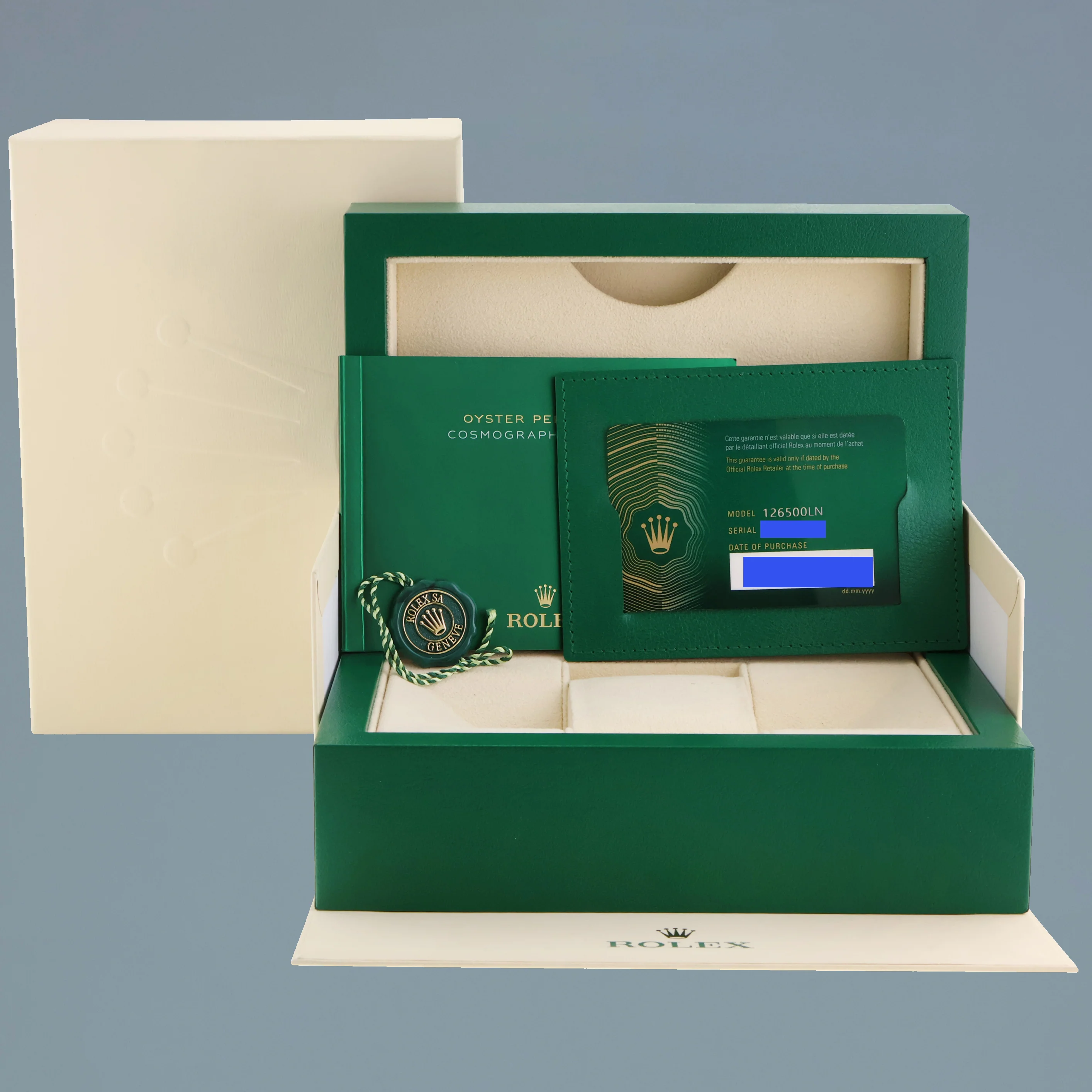 2024 NEW PAPERS Rolex Daytona 126500LN Black Ceramic Steel 40mm Watch Box - Image 7