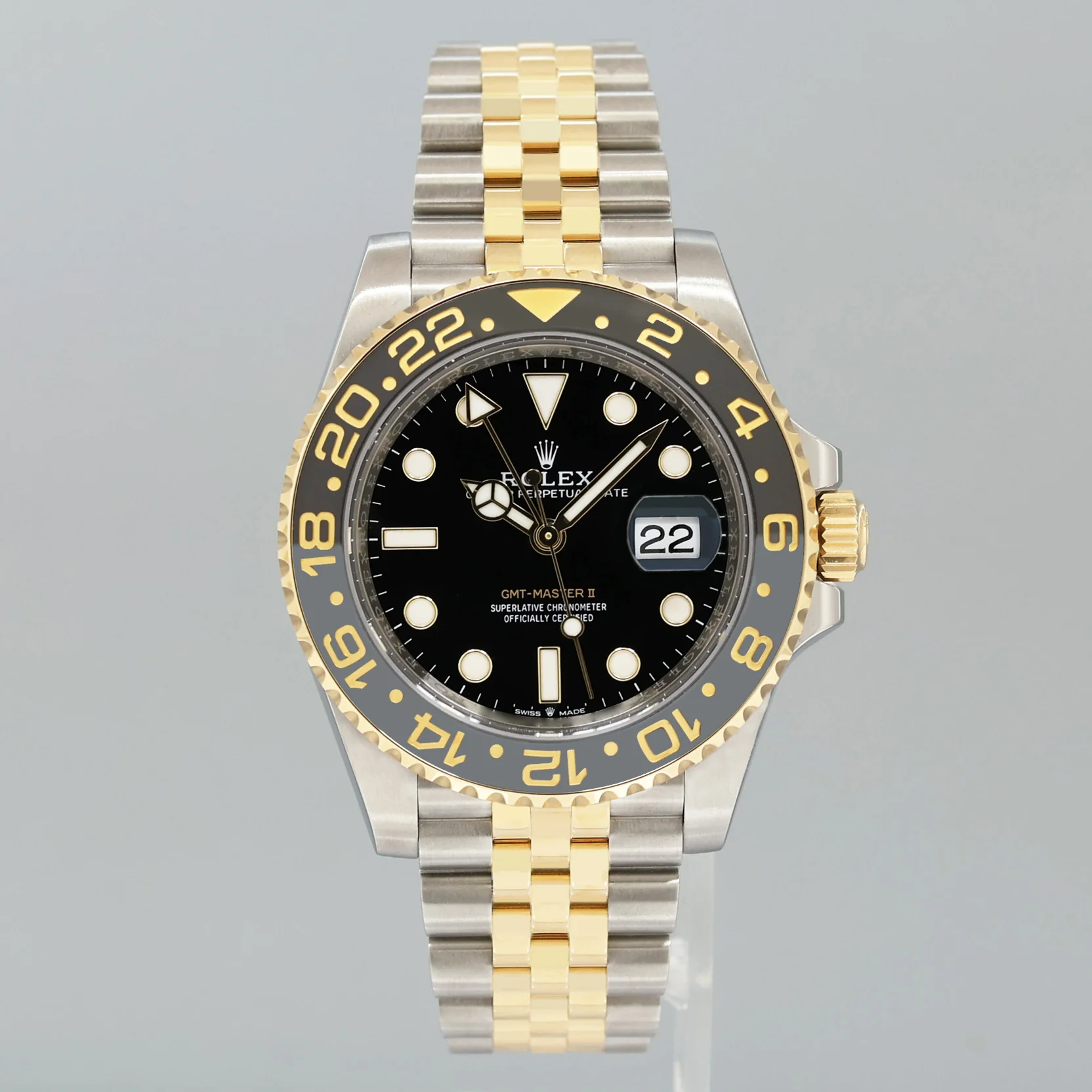 2024 NEW PAPERS Rolex GMT Master Gold Two Tone Jubilee Black 126713GRNR Watch Box - Image 2