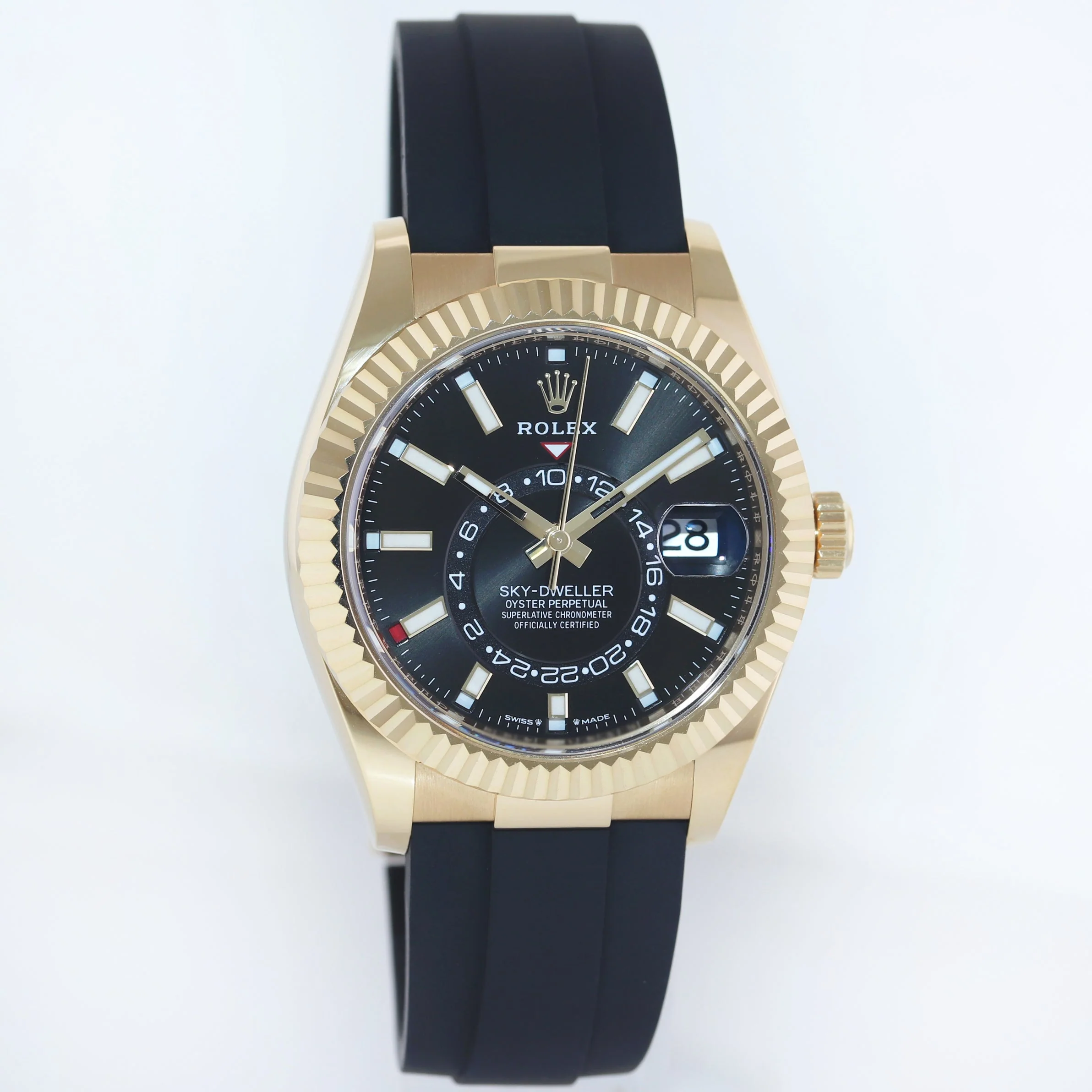 2023 MINT Rolex Sky-Dweller Yellow Gold Black Oysterflex 336238 Watch Box - Image 3
