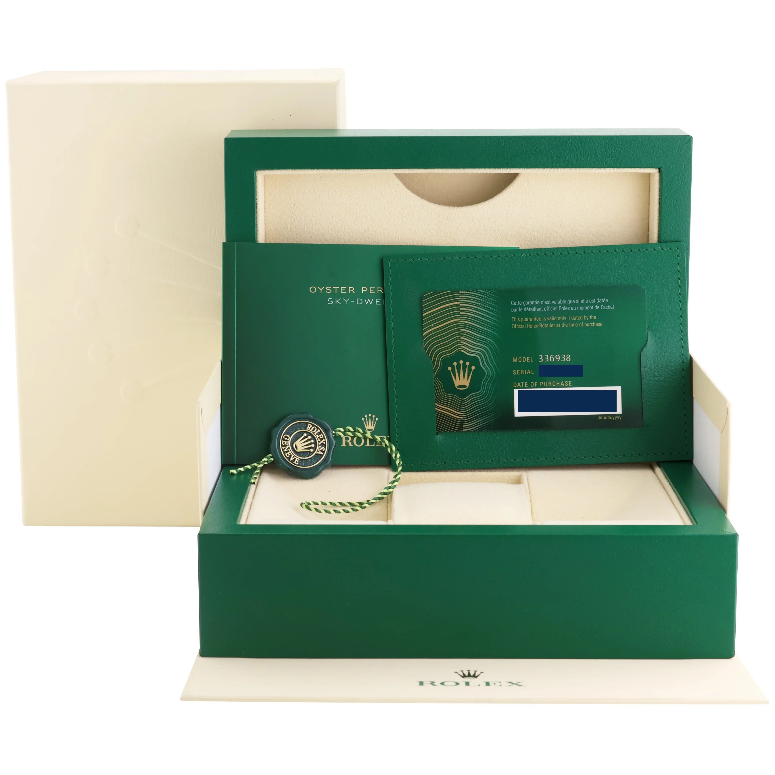 2023 MINT Rolex Sky-Dweller Yellow Gold Black Oysterflex 336238 Watch Box - Image 8