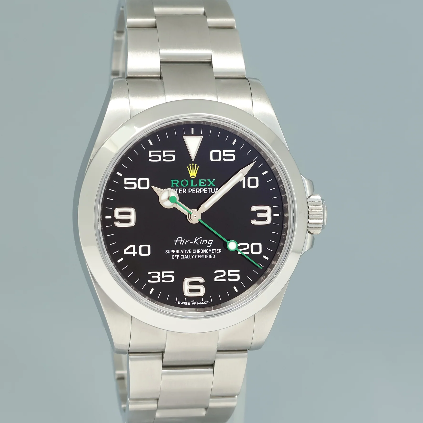 2025 NEW PAPERS Rolex Air-King 126900 Green Arabic 40mm Steel Oyster Watch Box - Image 3