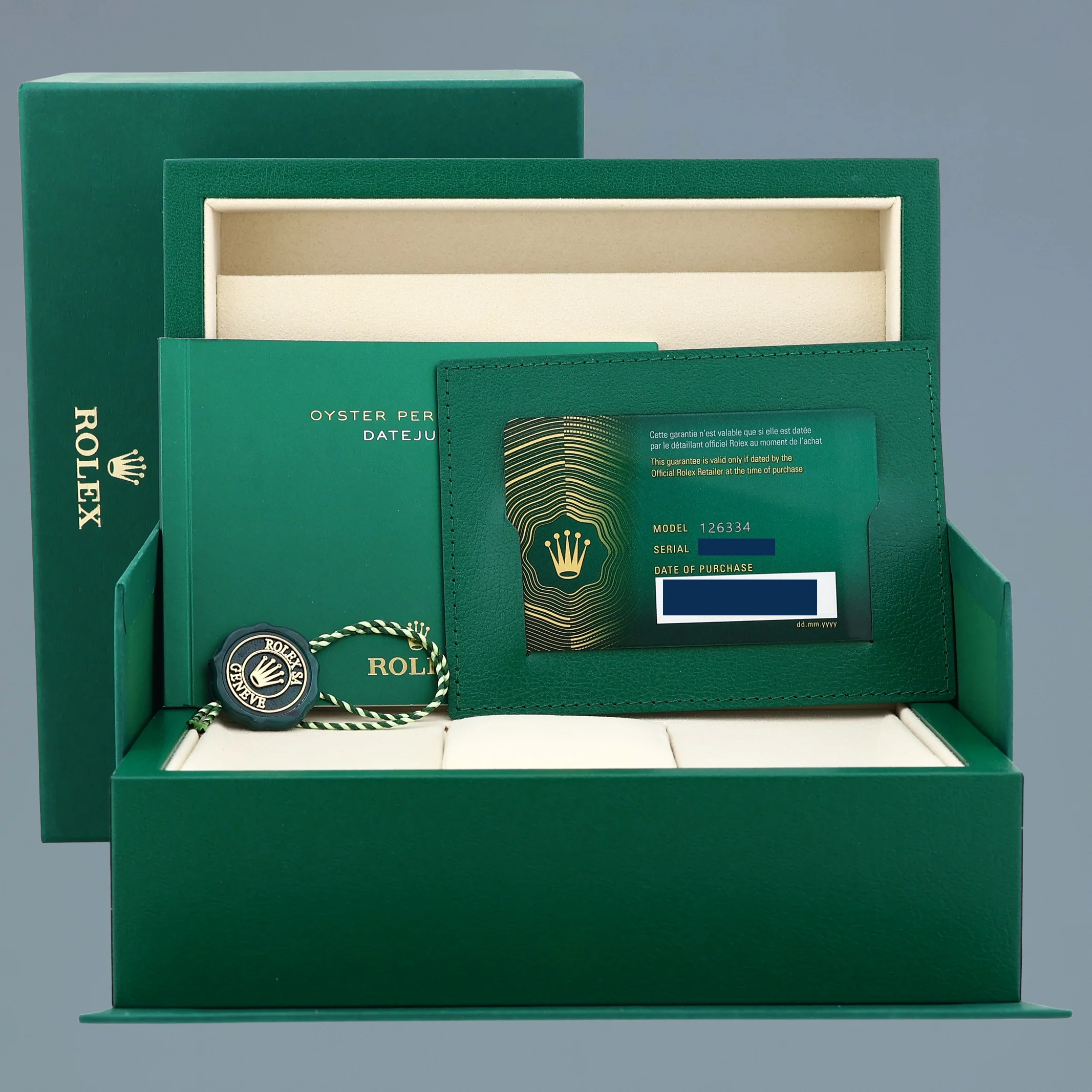 2025 NEW PAPERS Rolex DateJust 41 41mm Blue Roman Jubilee Fluted 126334 Watch Box - Image 7