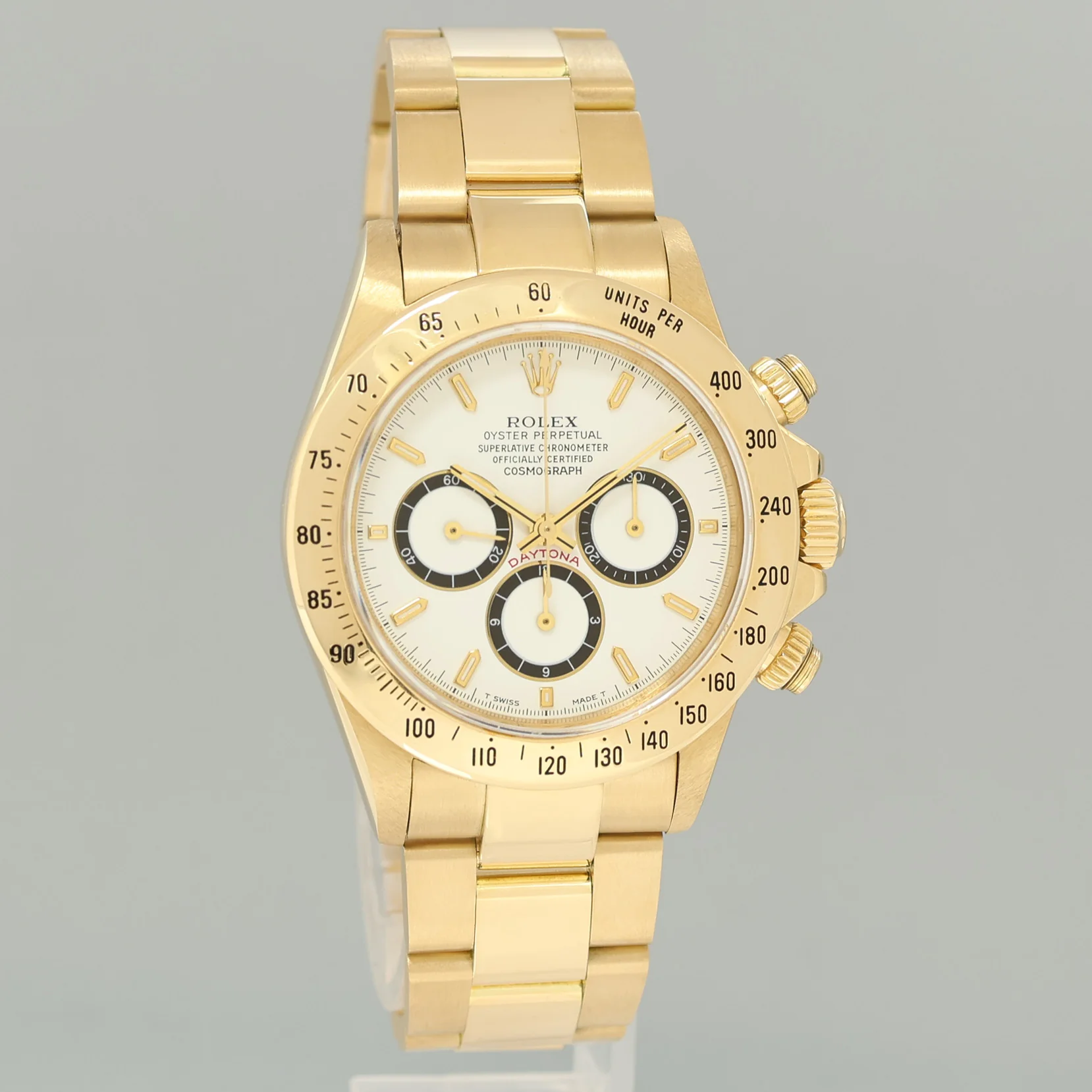 2026 Service  Rolex Daytona 16528 Zenith White Stick Inverted 6 Chrono Yellow Gold Watch - Image 3