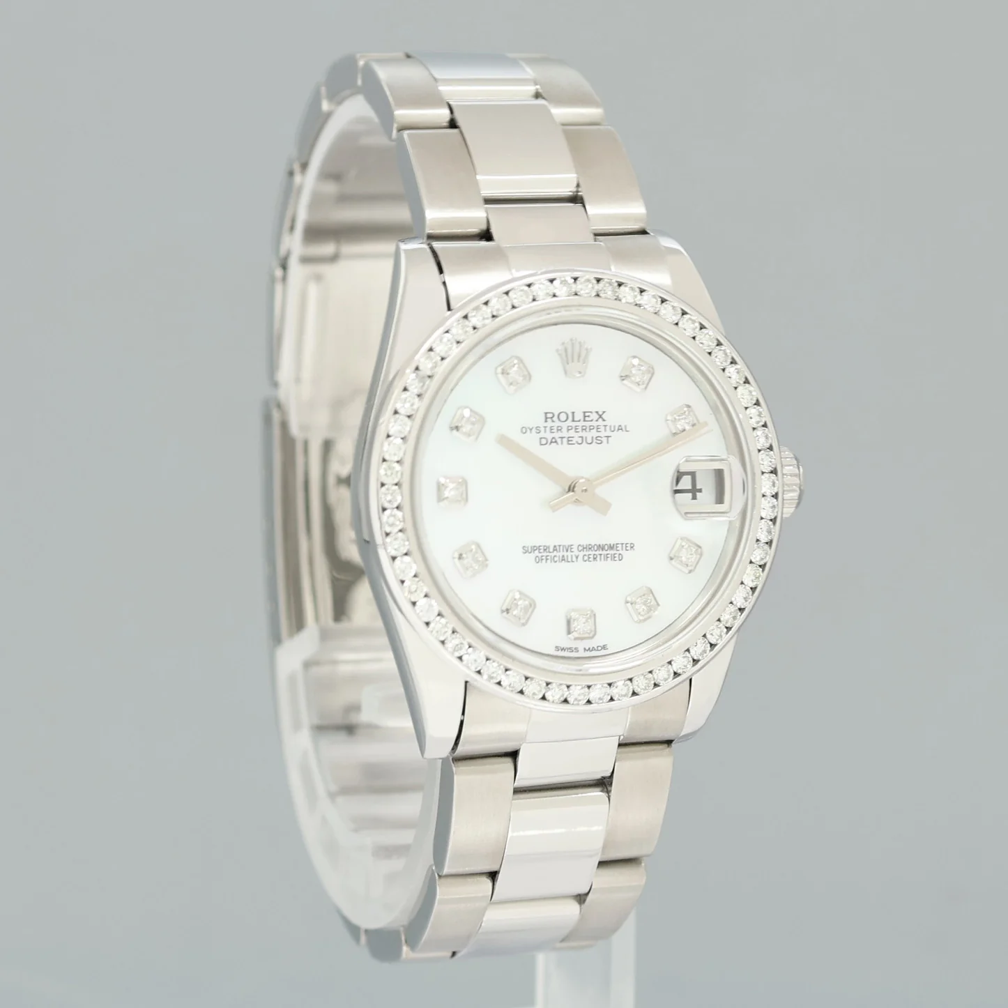 DIAMOND PEARL Ladies Rolex Midsize 31mm Datejust Jubilee Steel 78274 Watch Box - Image 3