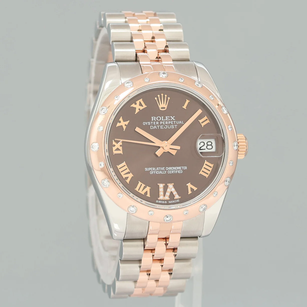 MINT 2015 Rolex DateJust Rose Gold Two Tone 31mm 178341 Chocolate Diamond Watch - Image 3