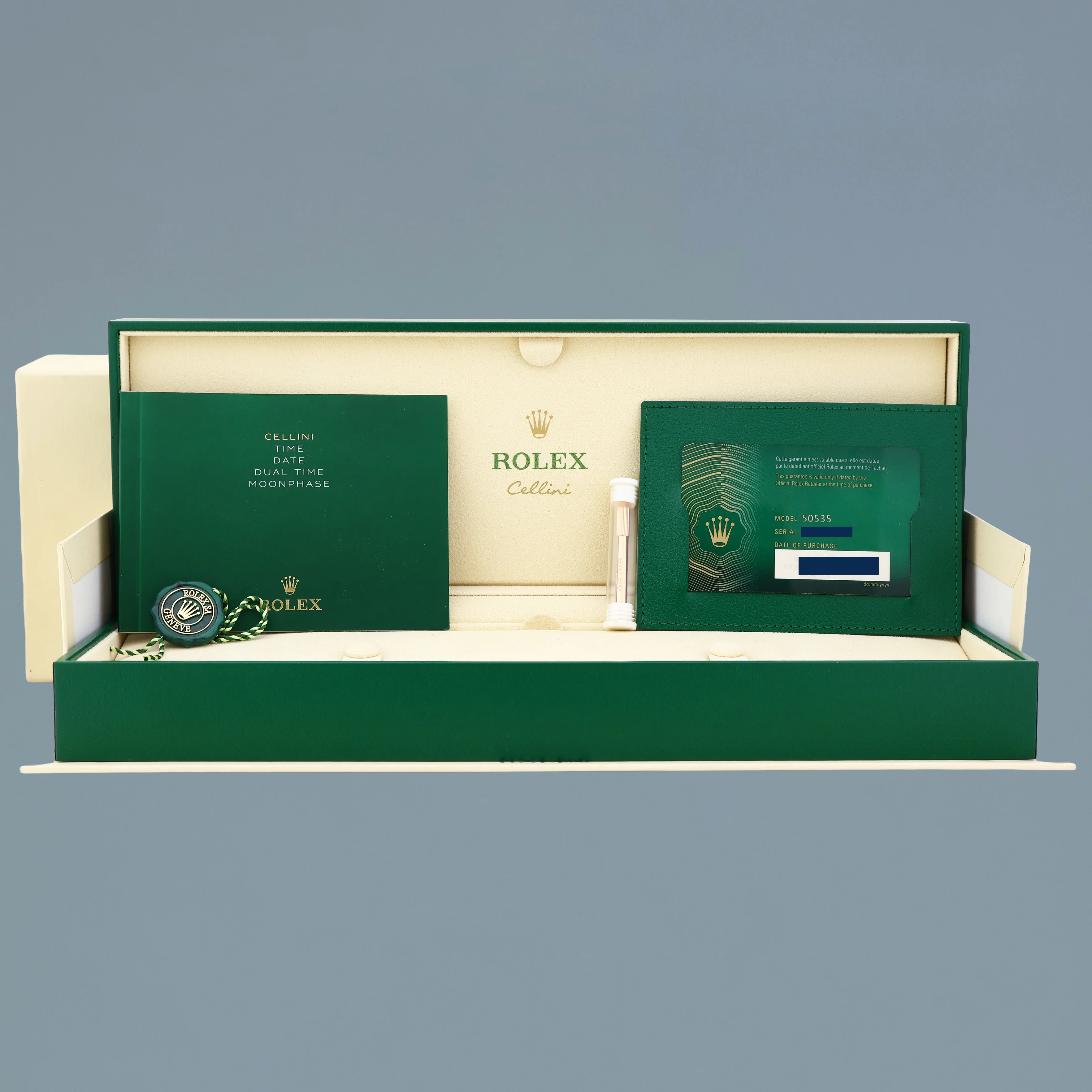 MINT 2020 PAPERS Rolex Cellini Moonphase White Rose Gold 39mm Leather 50535 Watch - Image 7