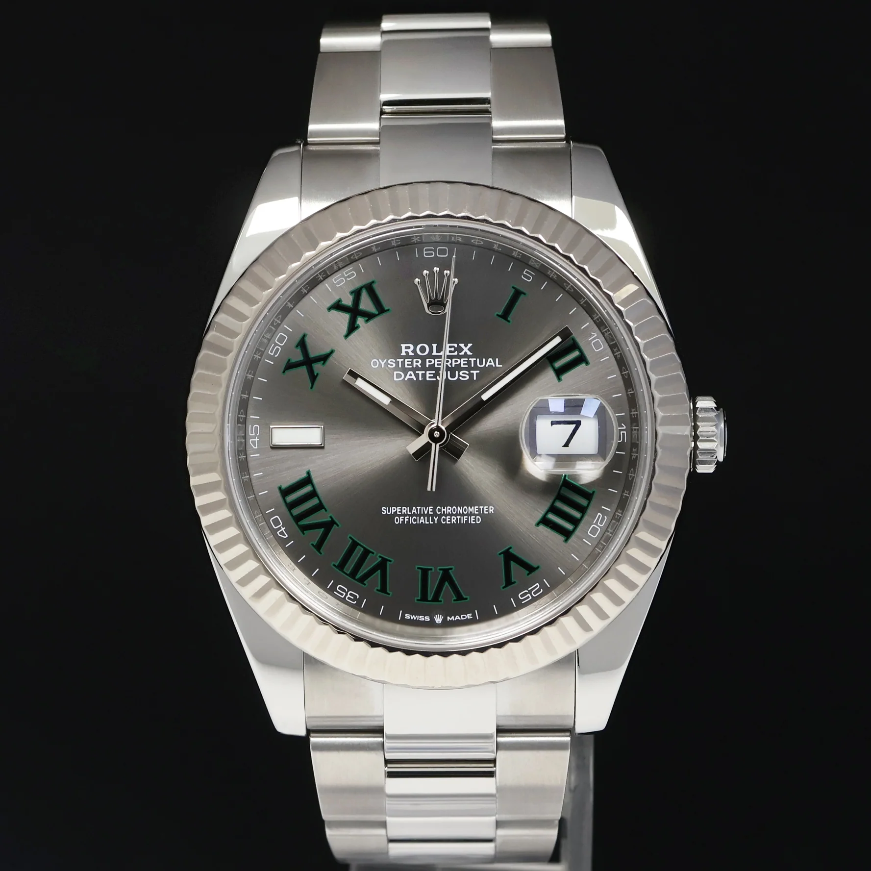 MINT 2022 Rolex DateJust 41 Wimbledon Dial Fluted Oyster Band 126334 Watch Box - Image 2